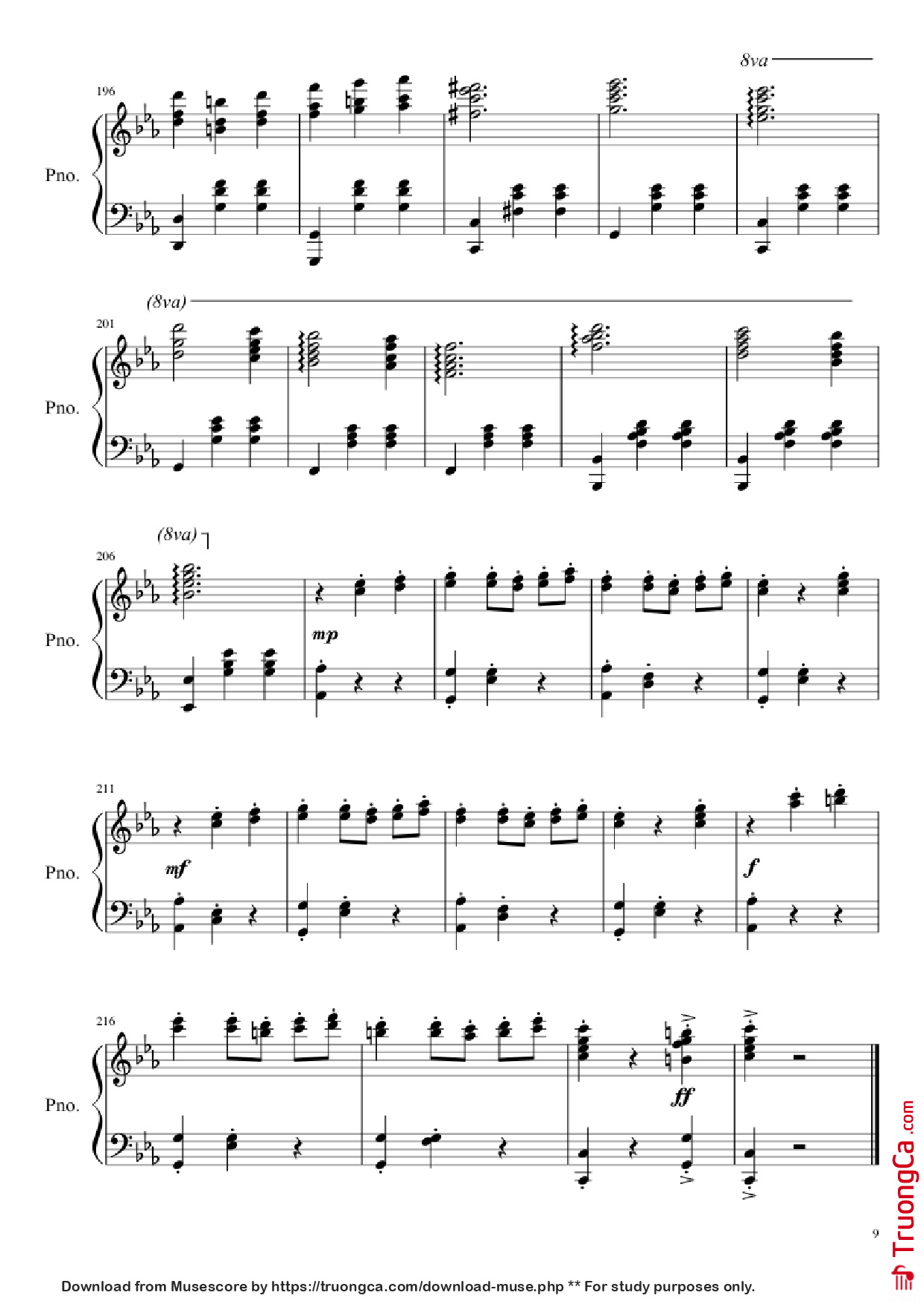 Page 9 of Sheet music PDF Waltz No. 2 Shostakovich Piano - Composed by Dmitri Shostakovich Transcribed by Andrea Tam