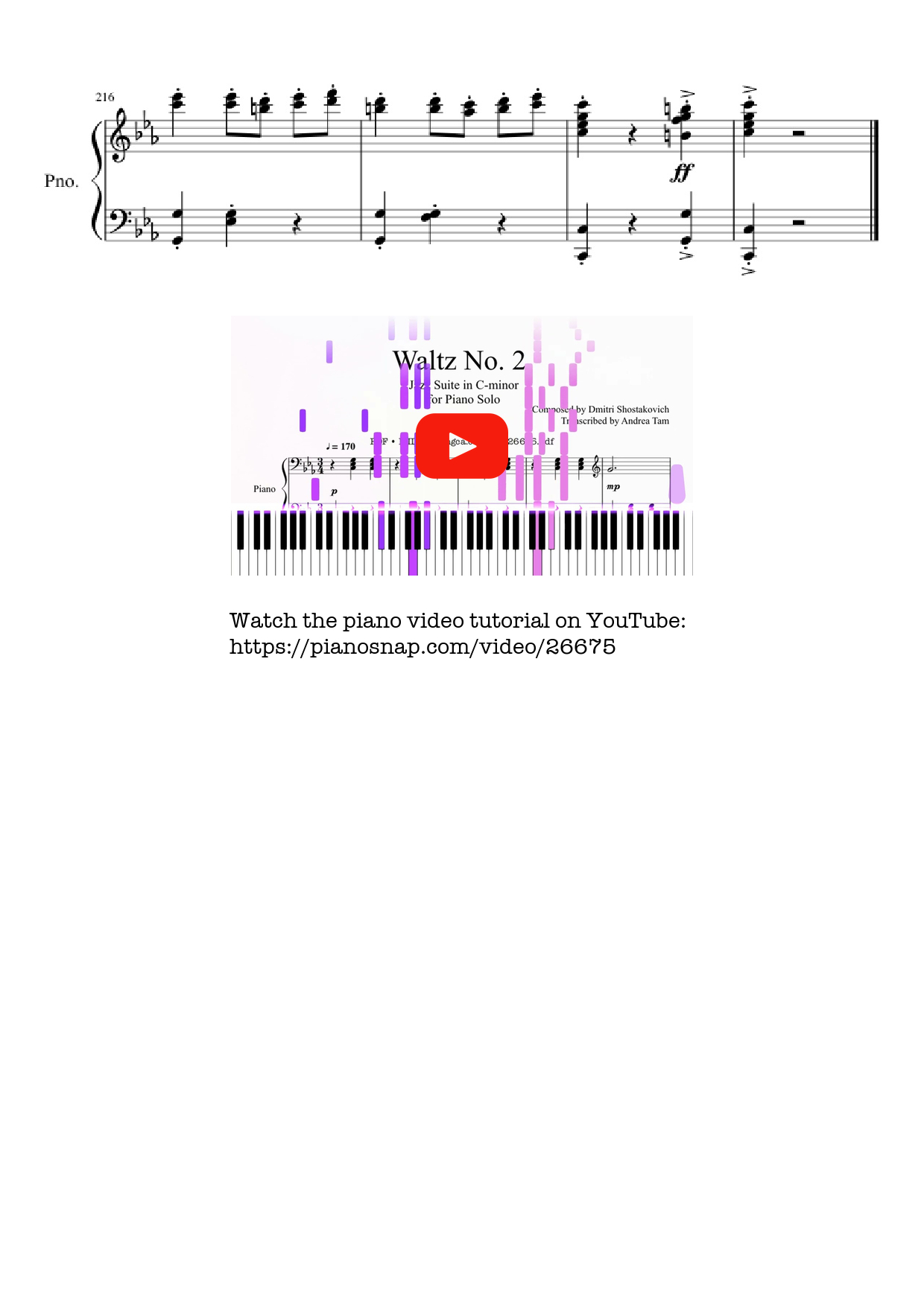 Page 10 of Sheet music PDF Waltz No. 2 Shostakovich Piano - Composed by Dmitri Shostakovich Transcribed by Andrea Tam