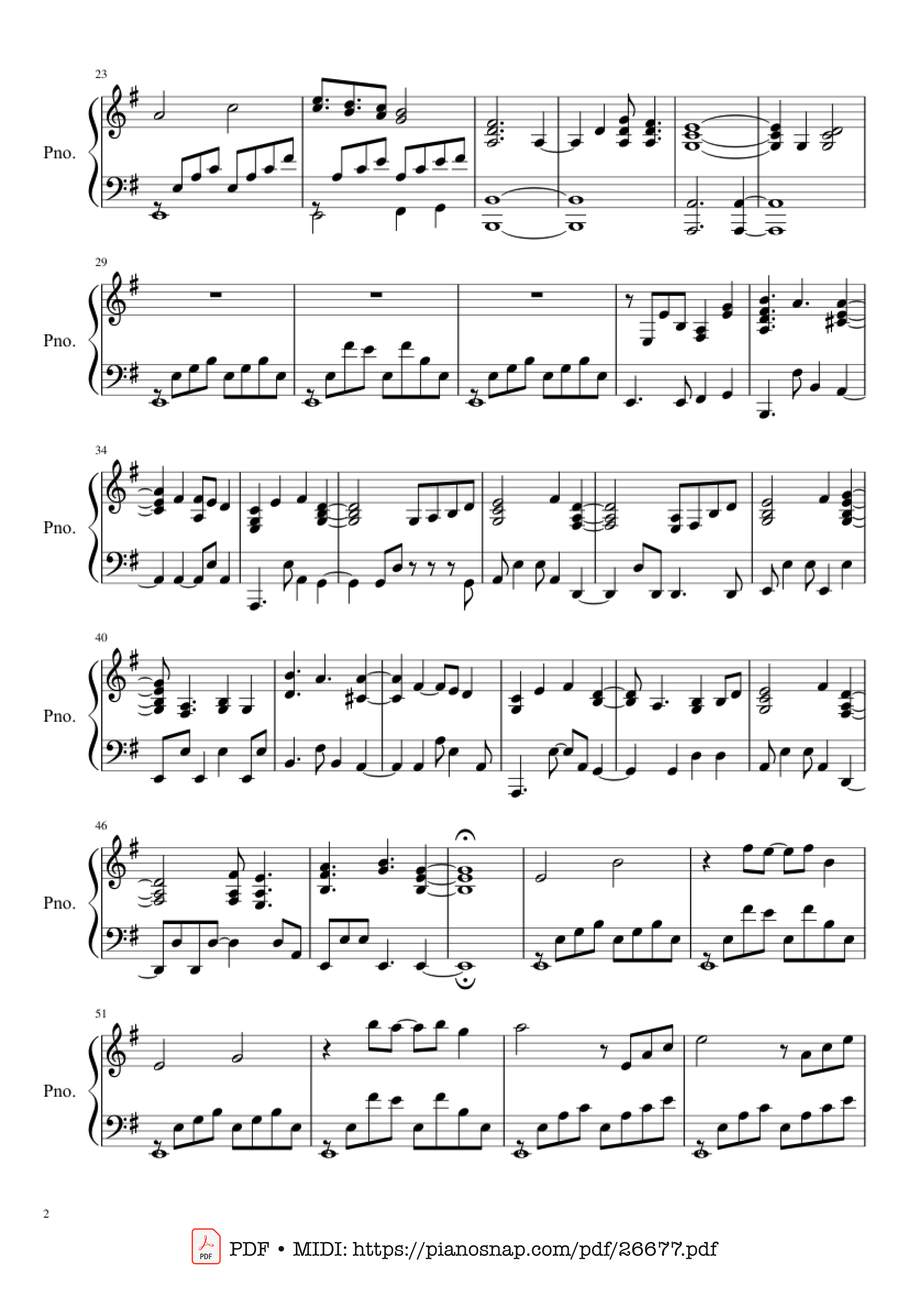 Page 2 of Sheet music PDF Piano Late Goodbye Piano - Poets of the Fall