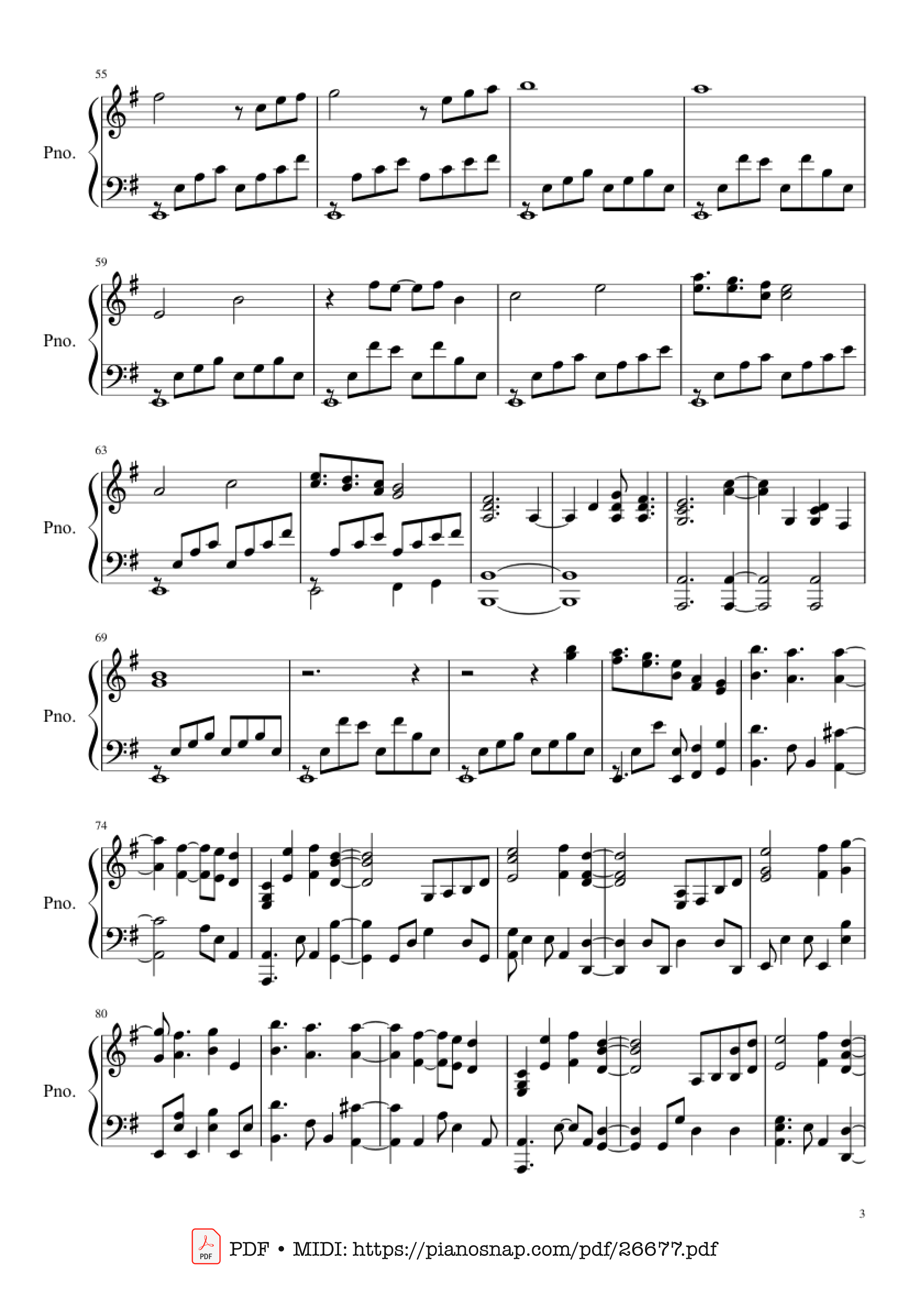 Page 3 of Sheet music PDF Piano Late Goodbye Piano - Poets of the Fall