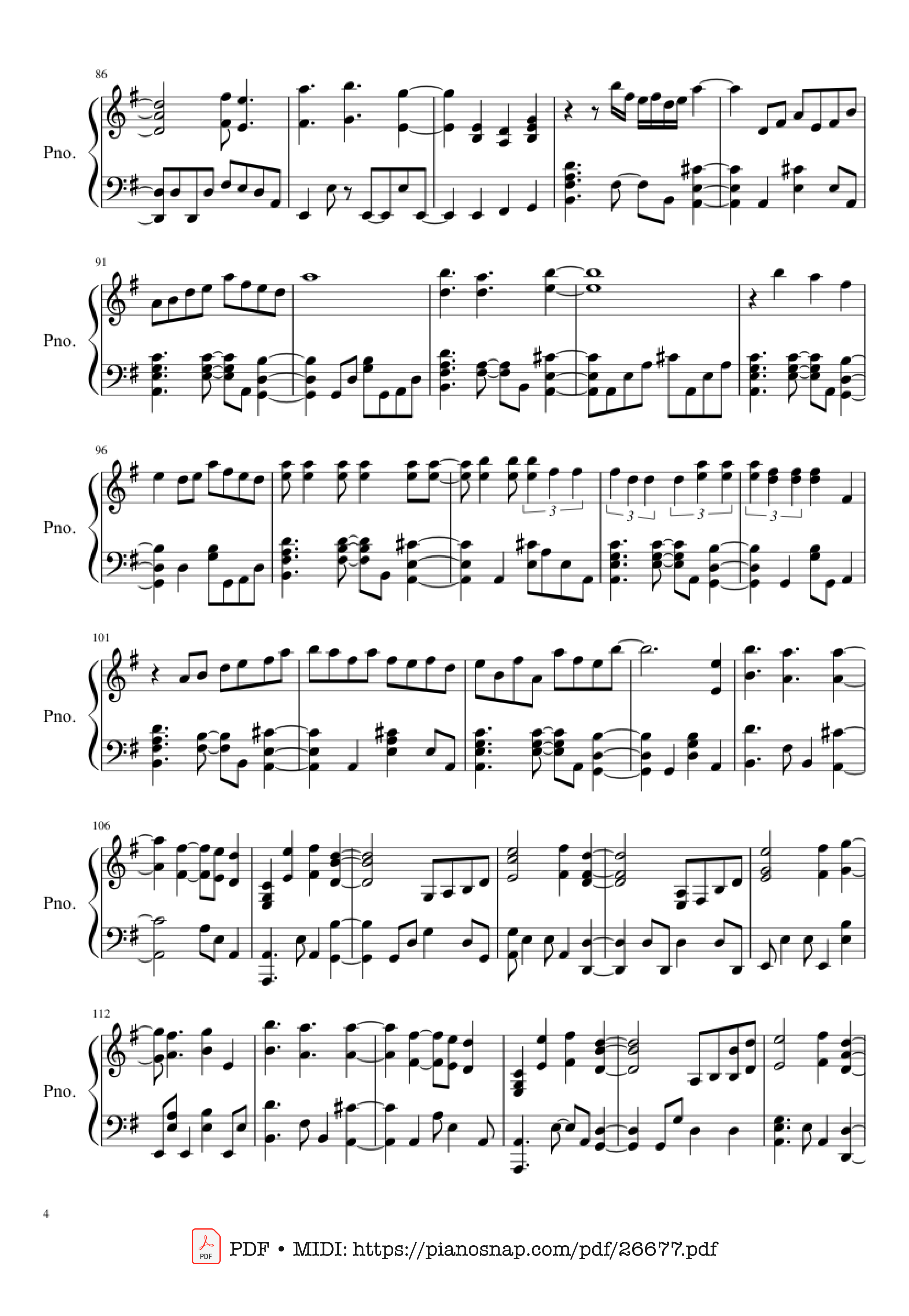 Page 4 of Sheet music PDF Piano Late Goodbye Piano - Poets of the Fall