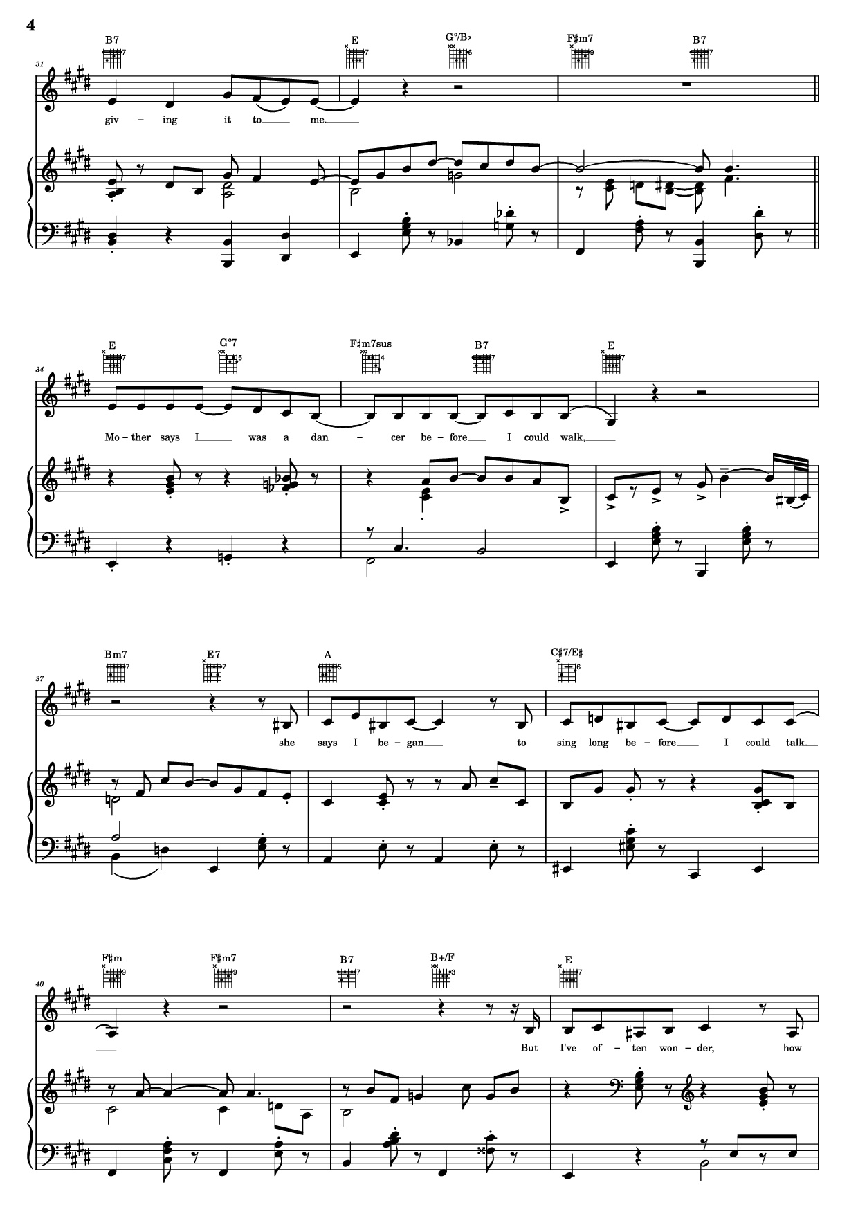 Page 4 of Sheet music PDF Piano Guitar Tab Thank You For The Music Piano - B. Andersson/B. Ulvaeus