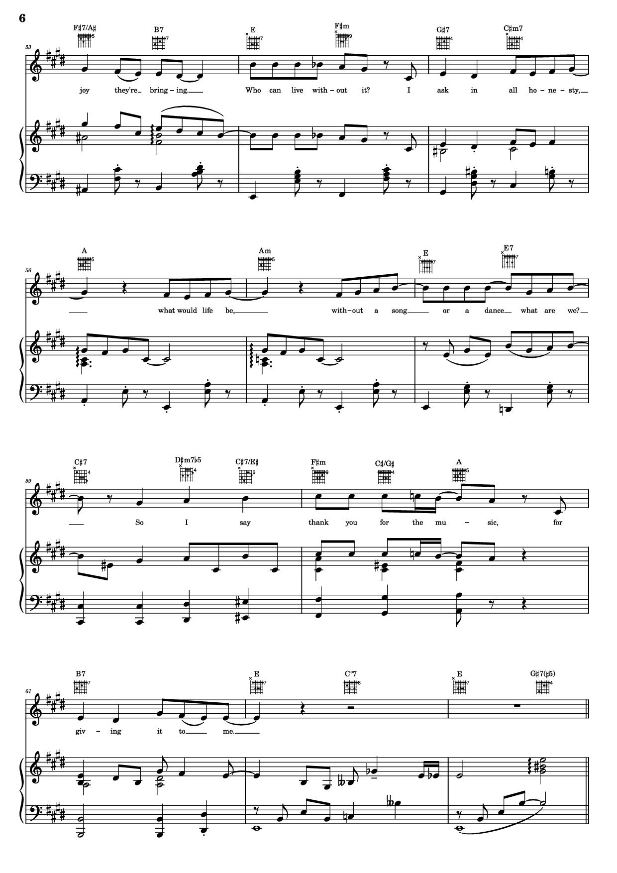 Page 6 of Sheet music PDF Piano Guitar Tab Thank You For The Music Piano - B. Andersson/B. Ulvaeus