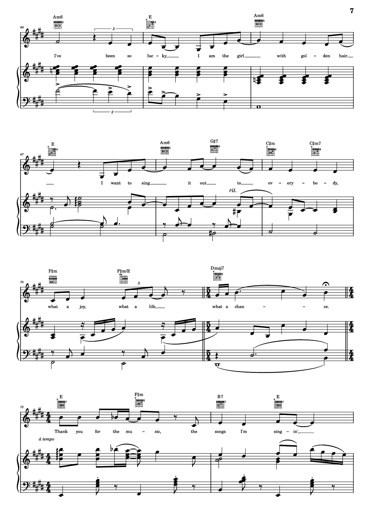 Page 7 of Sheet music PDF Piano Guitar Tab Thank You For The Music Piano - B. Andersson/B. Ulvaeus