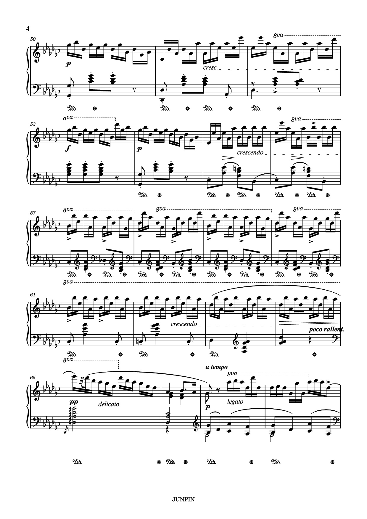 Page 4 of Sheet music PDF Etude Op.10 No.5 in Gb Major "Black keys" Piano - Chopin 