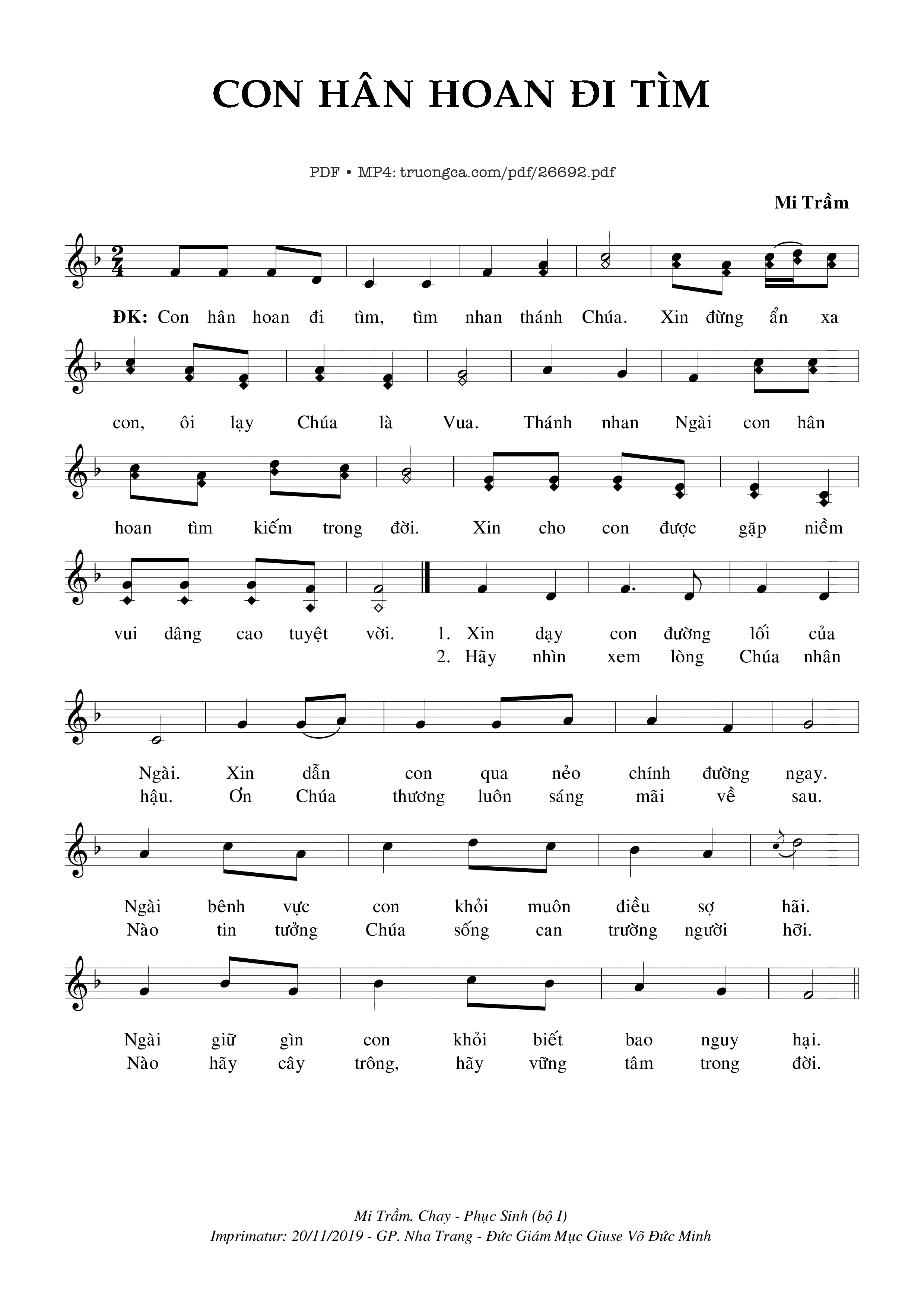 Sheet PDF of Con Hân Hoan Đi Tìm