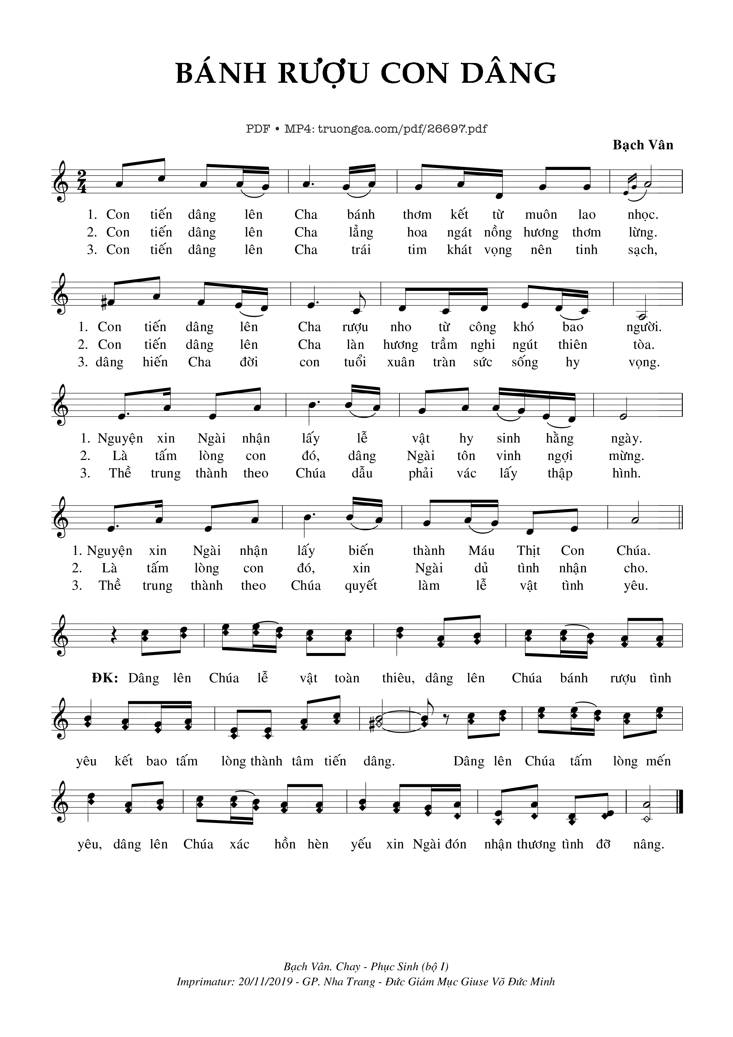 Bánh Rượu Con Dâng