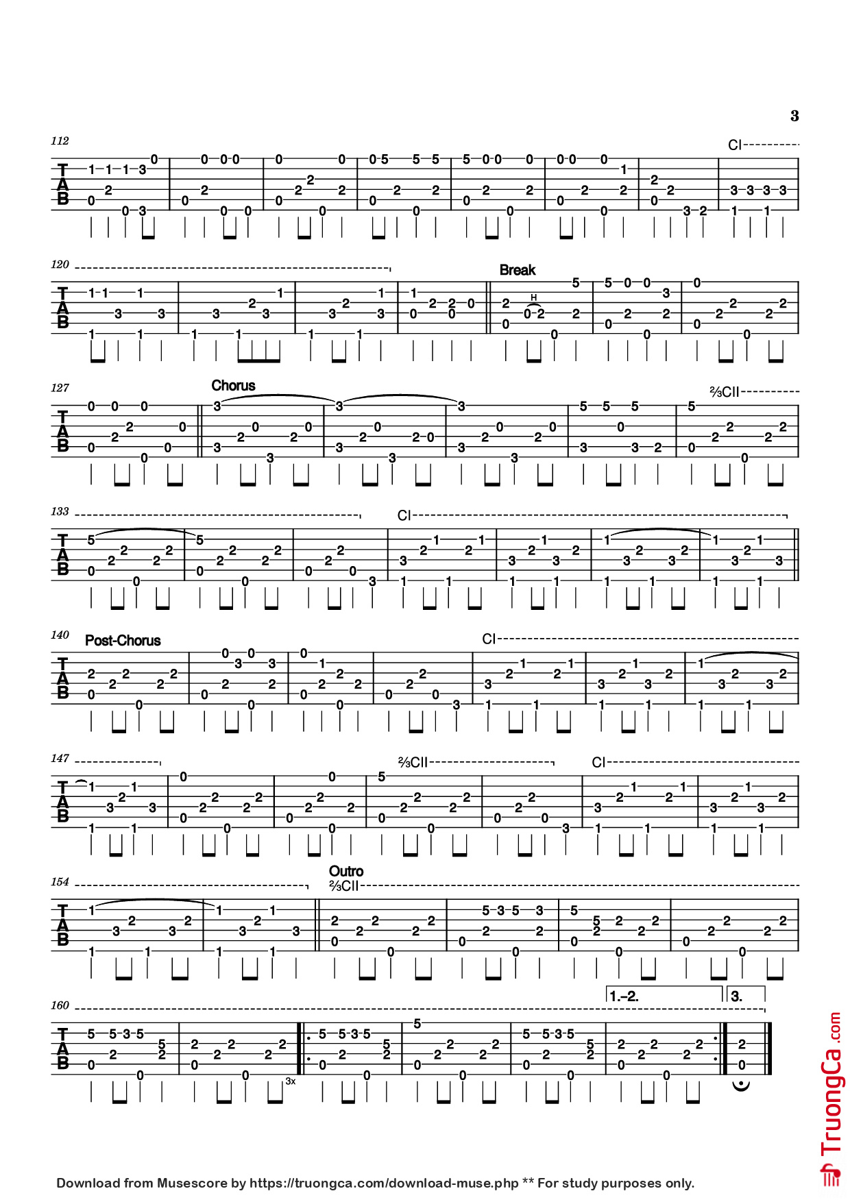 Page 3 of Sheet music PDF Guitar Tab (Ghost) Riders in the Sky Guitar TAB - Stan Jones