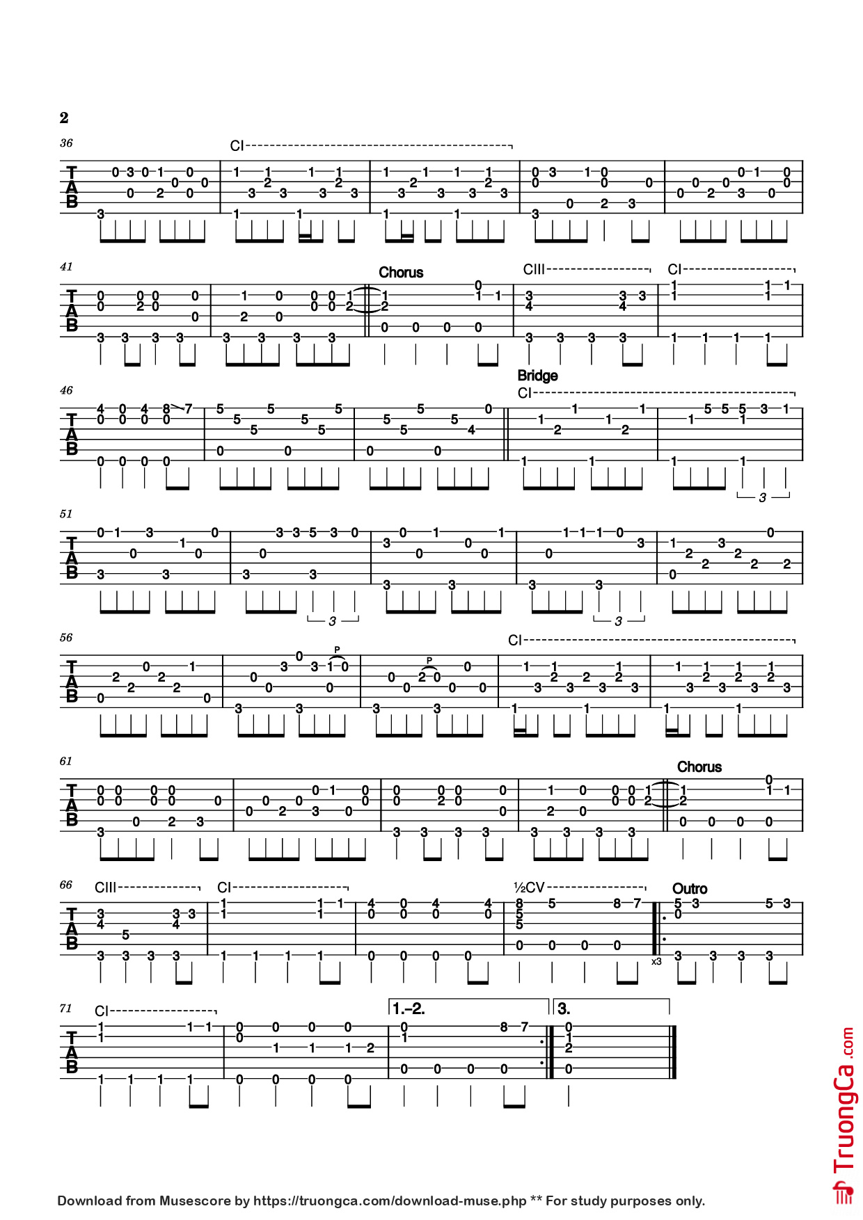 Page 2 of Sheet music PDF Guitar Tab A Hazy Shade of Winter Guitar TAB - Paul Simon