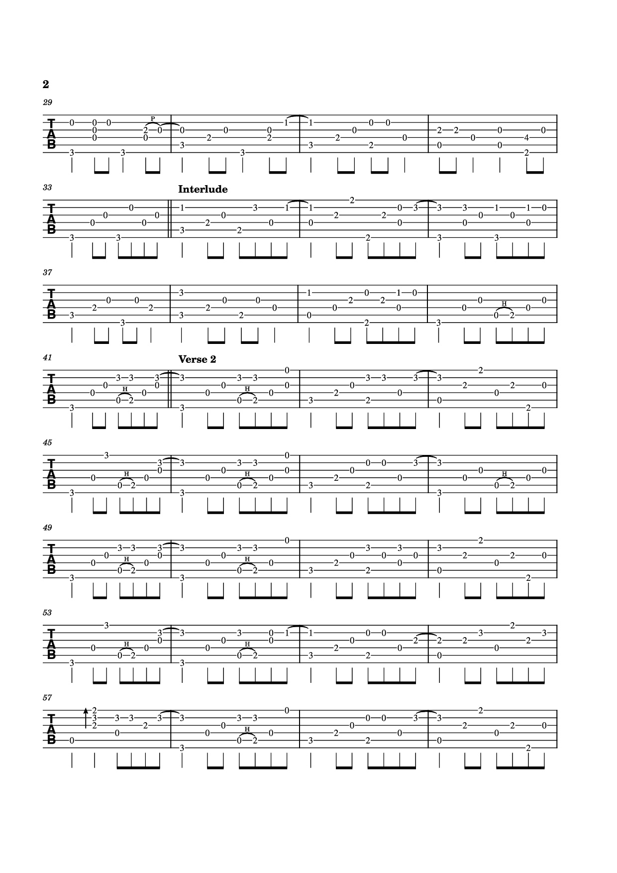 Page 2 of Sheet music PDF Guitar Tab Blowin