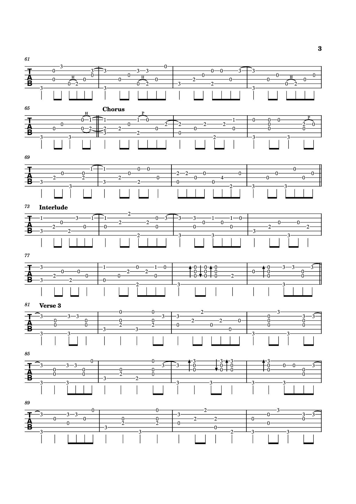 Page 3 of Sheet music PDF Guitar Tab Blowin