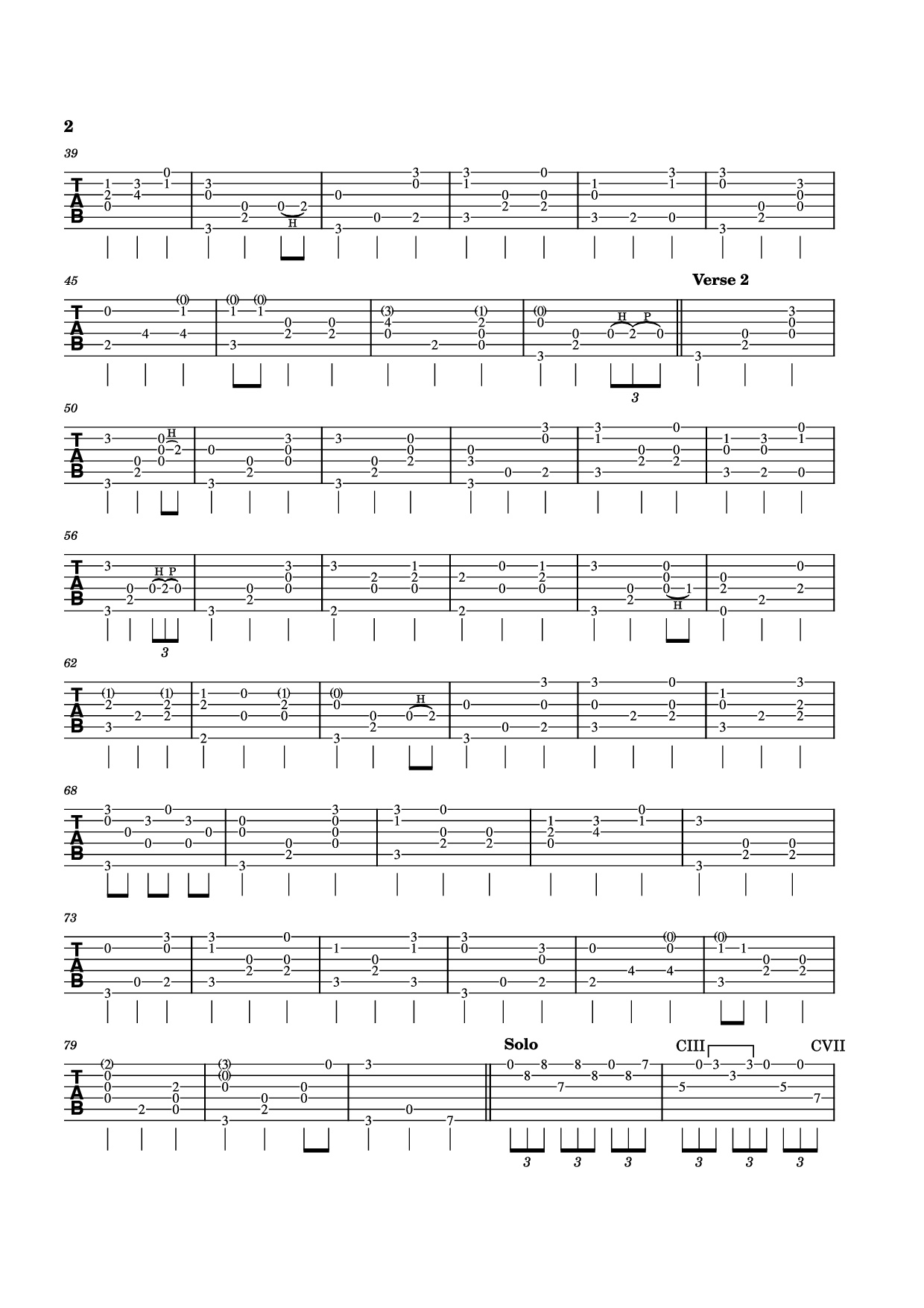 Page 2 of Sheet music PDF Guitar Tab Last Night I Had the Strangest Dream Guitar TAB - Ed McCurdy
