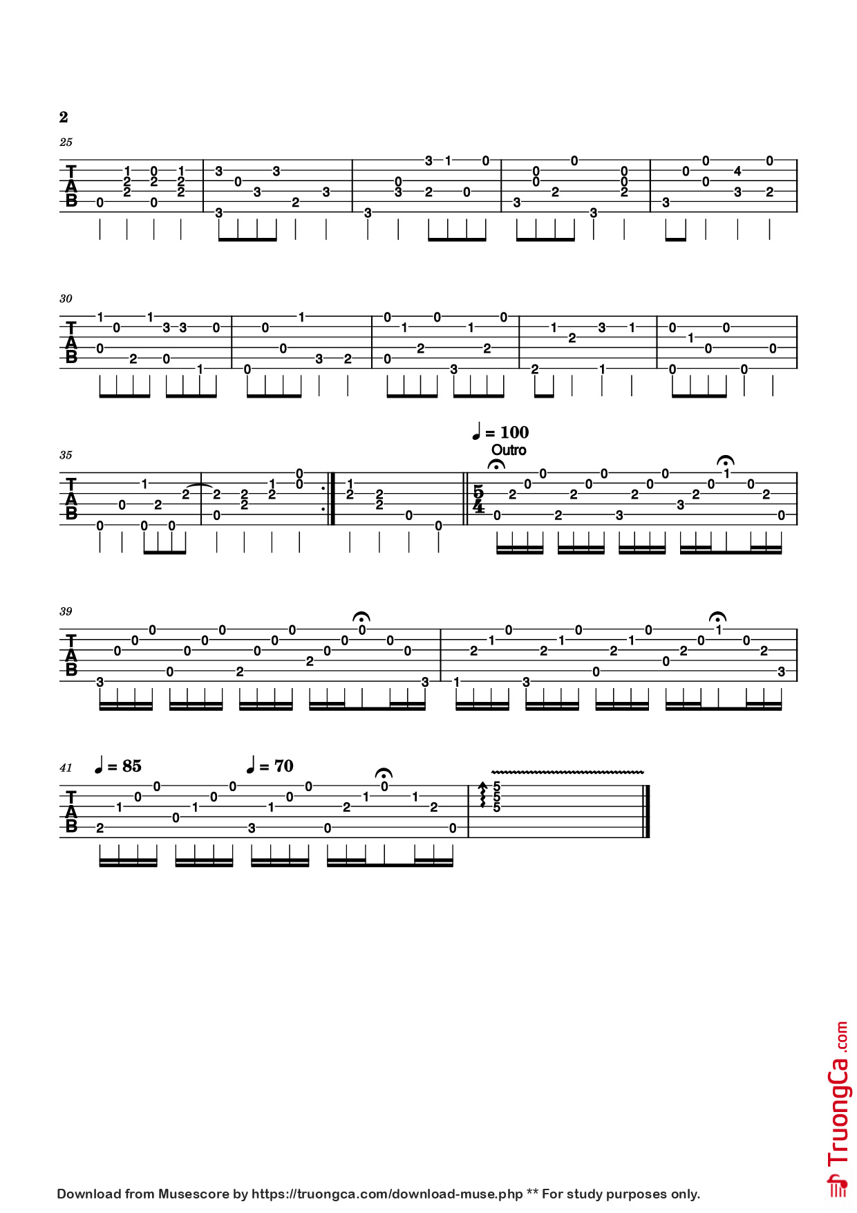 Page 2 of Sheet music PDF Guitar Tab Autumn Leaves Guitar TAB - Joseph Kosma