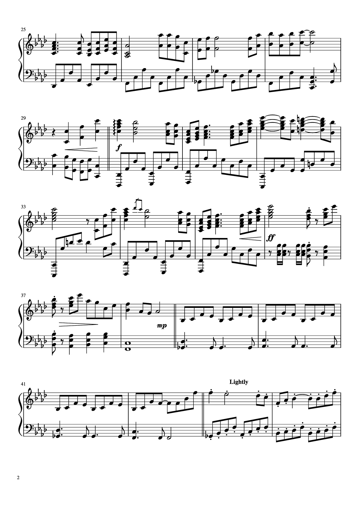 Page 2 of Sheet music PDF Piano The Legend of Ashitaka - Joe Hisaishi