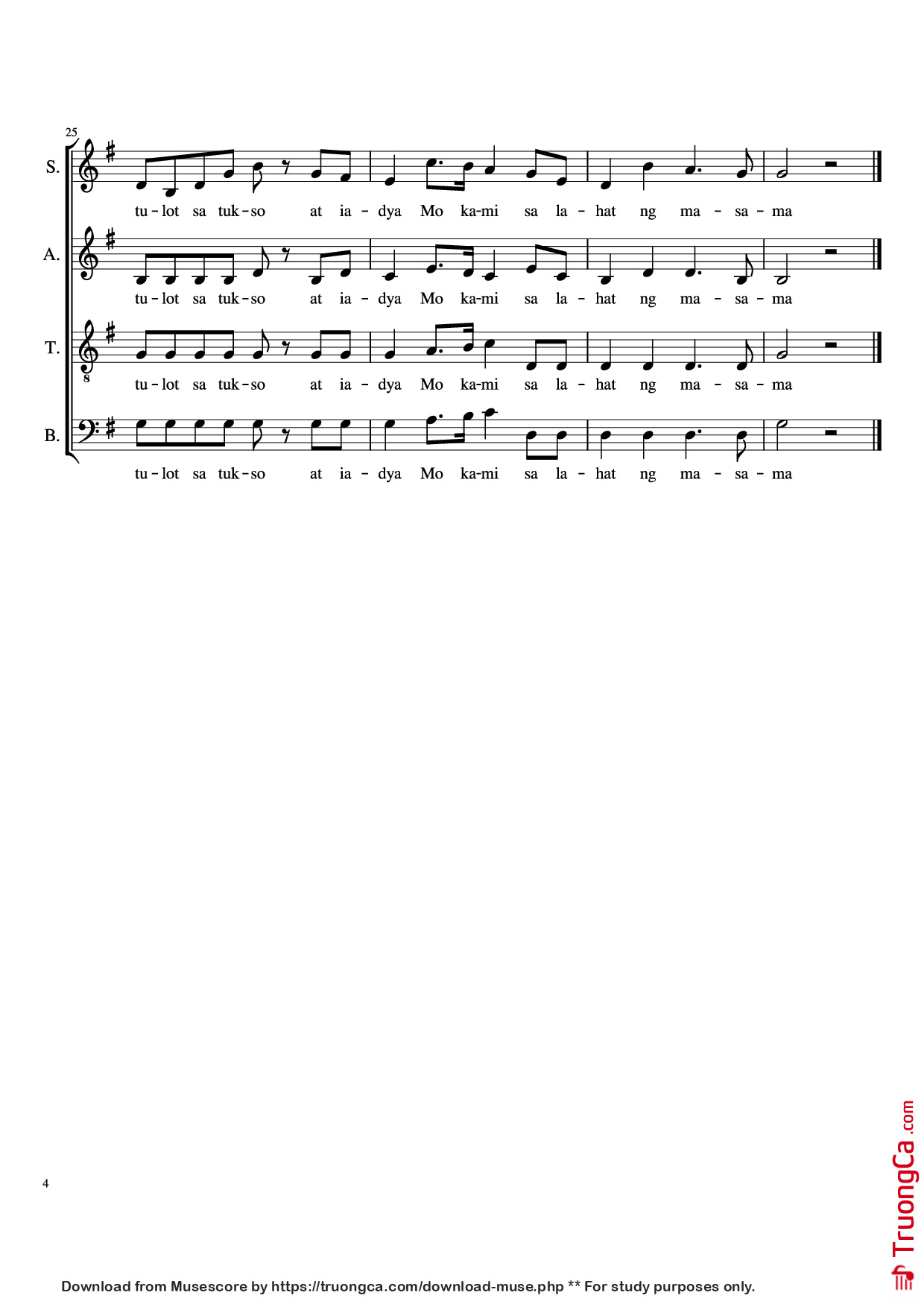 Page 4 of Sheet music PDF Ama Namin - Manoling V. Francisco SJ