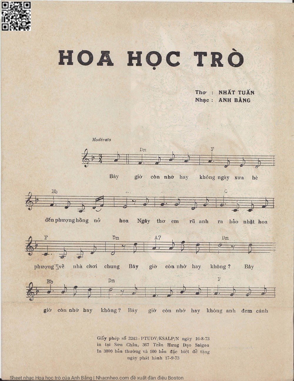 Page 2 of Sheet music PDF Hoa học trò - Anh Bằng