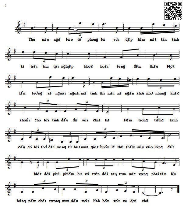 Page 2 of Sheet music PDF Hoa hồng huyền thoại - Lê Quang Ngọc