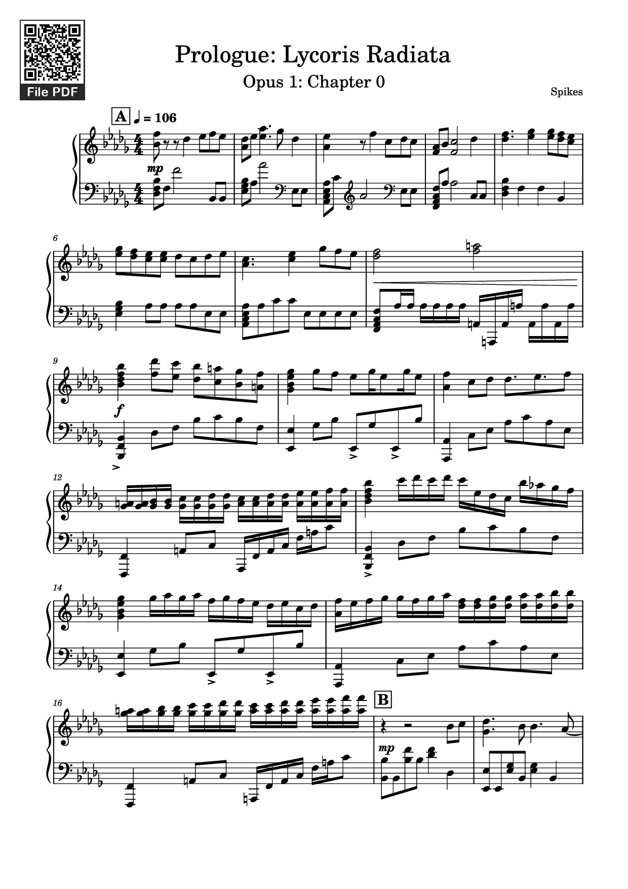 Sheet PDF of Prologue: Lycoris Radiata Piano