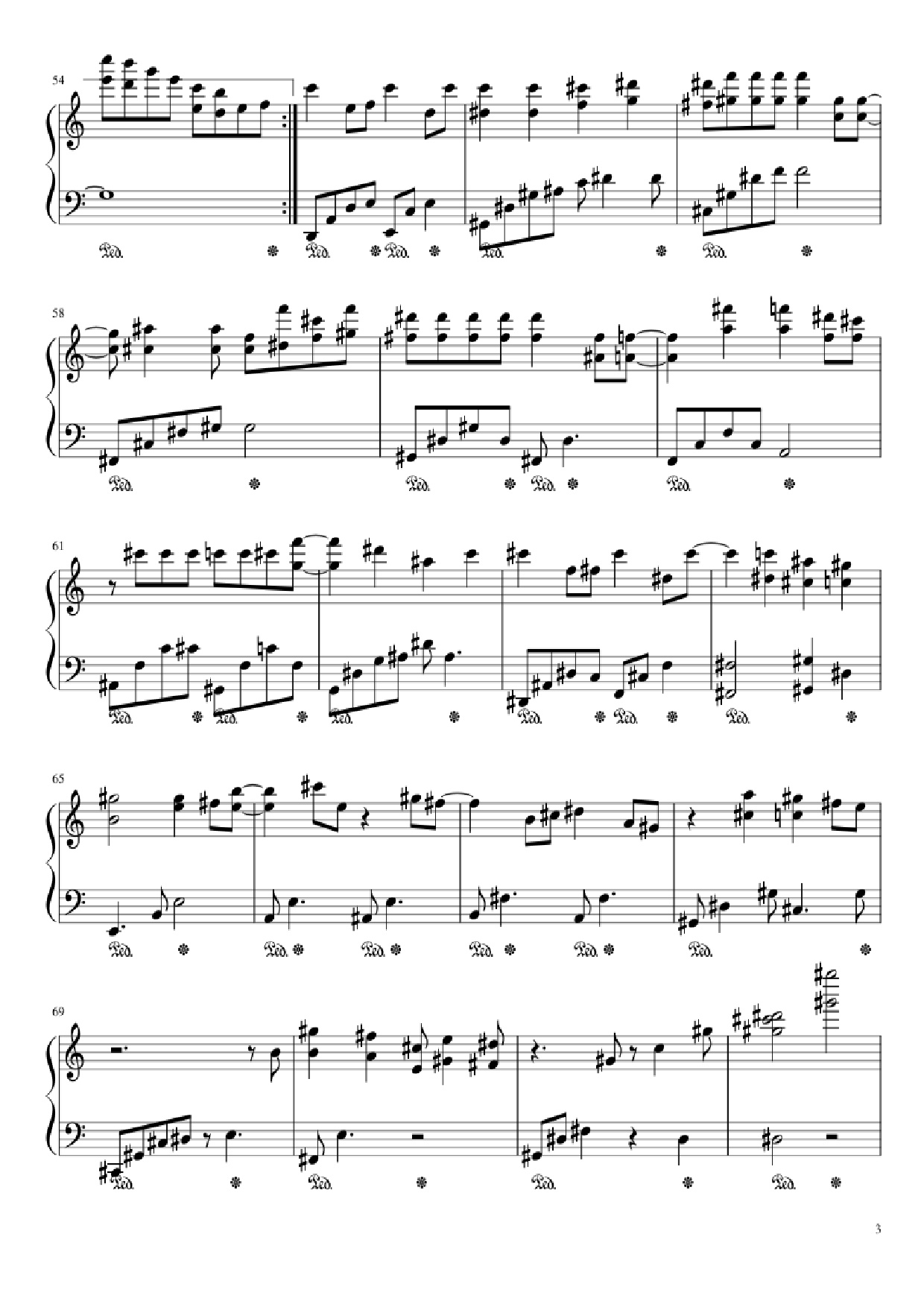 Page 3 of Sheet music PDF Piano Nothing