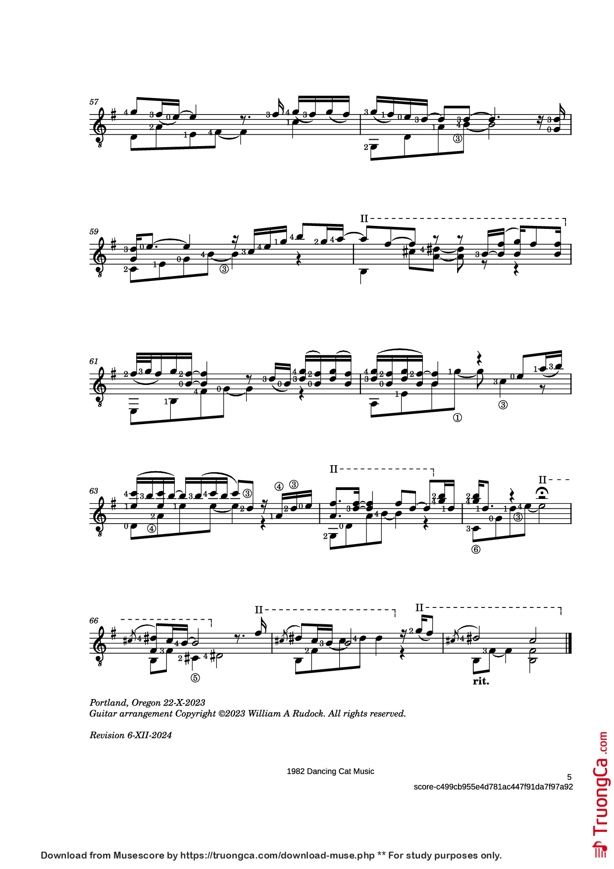 Page 5 of Sheet music PDF Guitar Tab Thanksgiving Guitar TAB - Music by