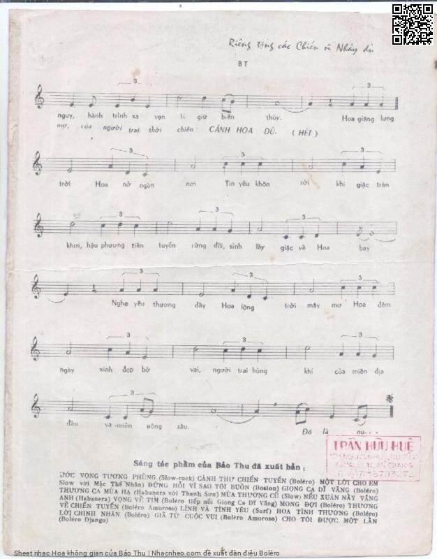 Page 3 of Sheet music PDF Hoa không gian - Bảo Thu