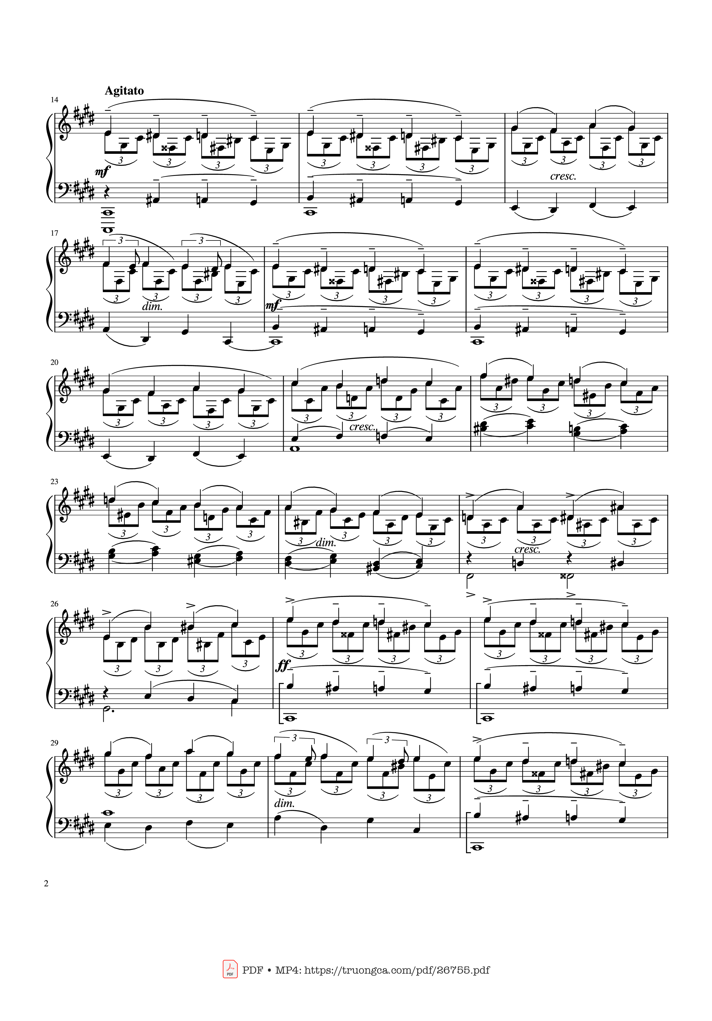Page 2 of Sheet music PDF Prelude in C♯ minor, Op. 3 No. 2 - Rachmaninov - Sergei Rachmaninov