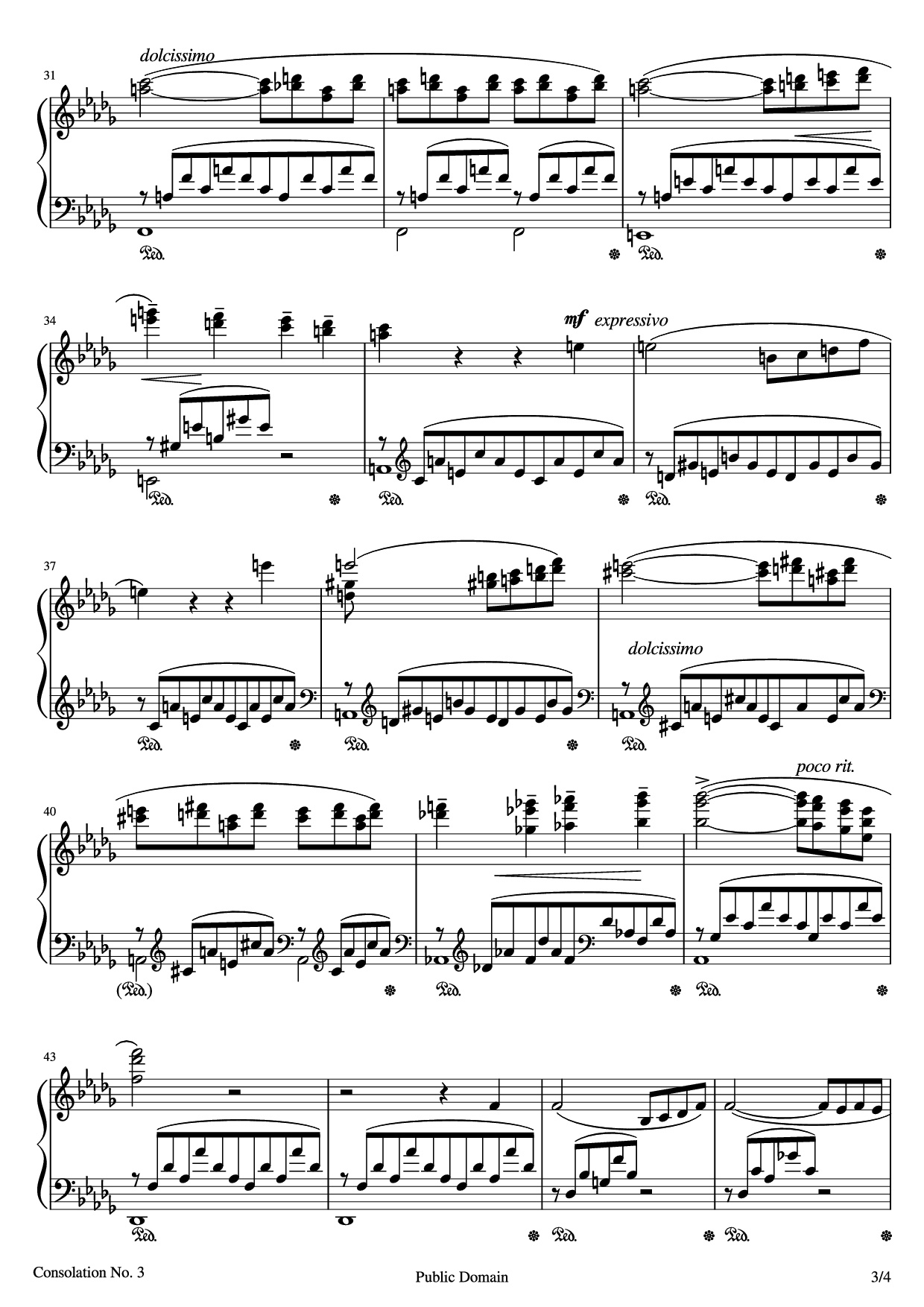 Page 3 of Sheet music PDF Consolations Piano - Franz Liszt