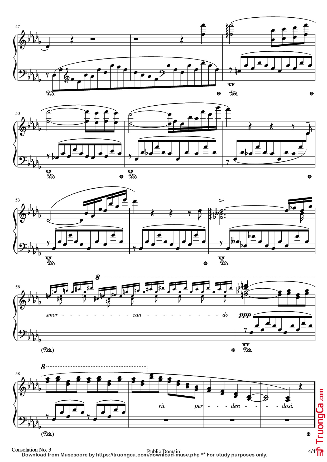 Page 4 of Sheet music PDF Consolations Piano - Franz Liszt