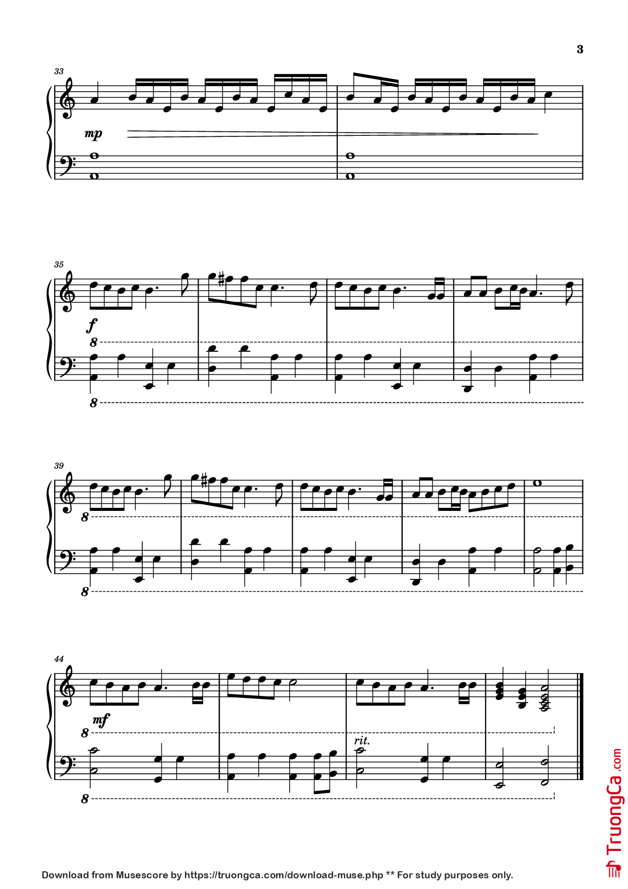 Page 3 of Sheet music PDF Piano The Unforgiven Piano - JAMES HETFIELD, KIRK HAMMETT, & LARS ULRICH