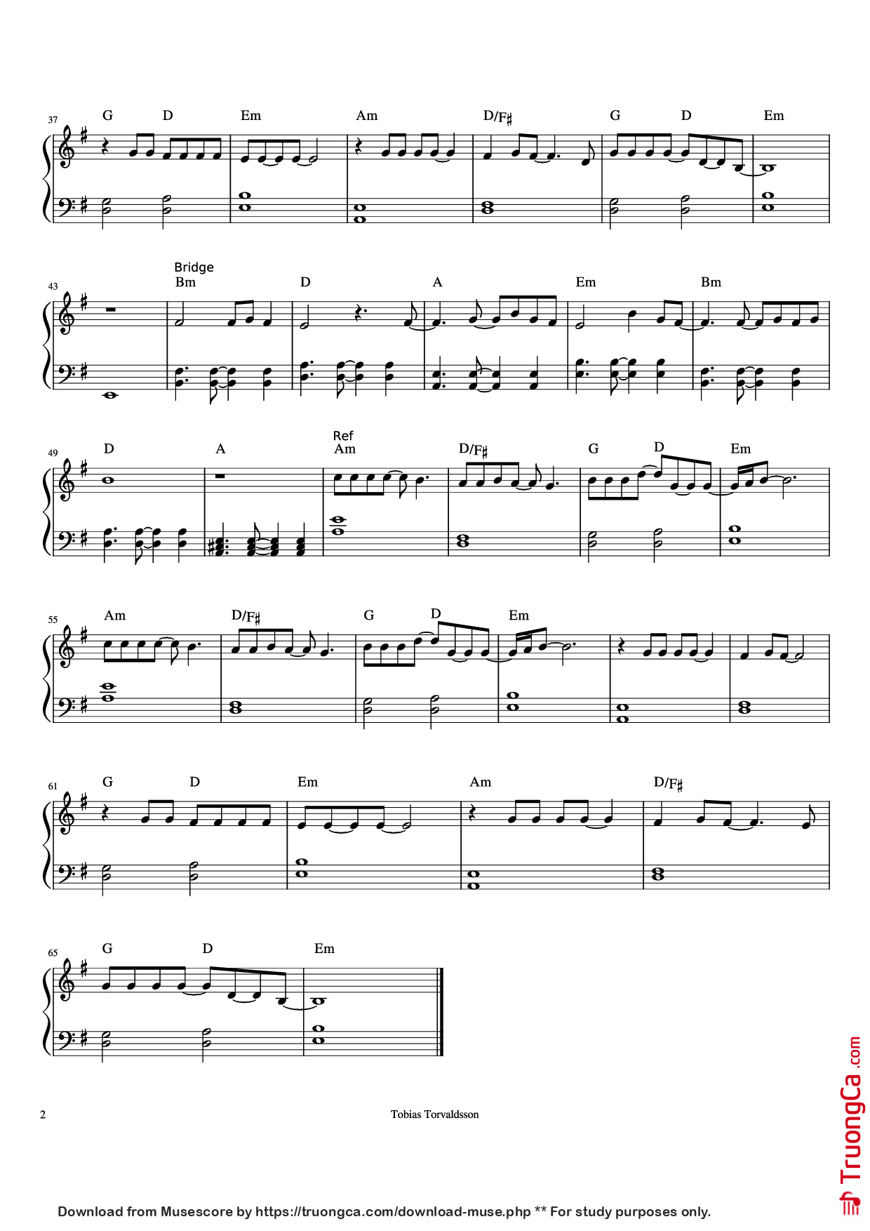 Page 2 of Sheet music PDF Piano Shallow (A star is born) Piano - Lady Gaga, Bradley Cooper