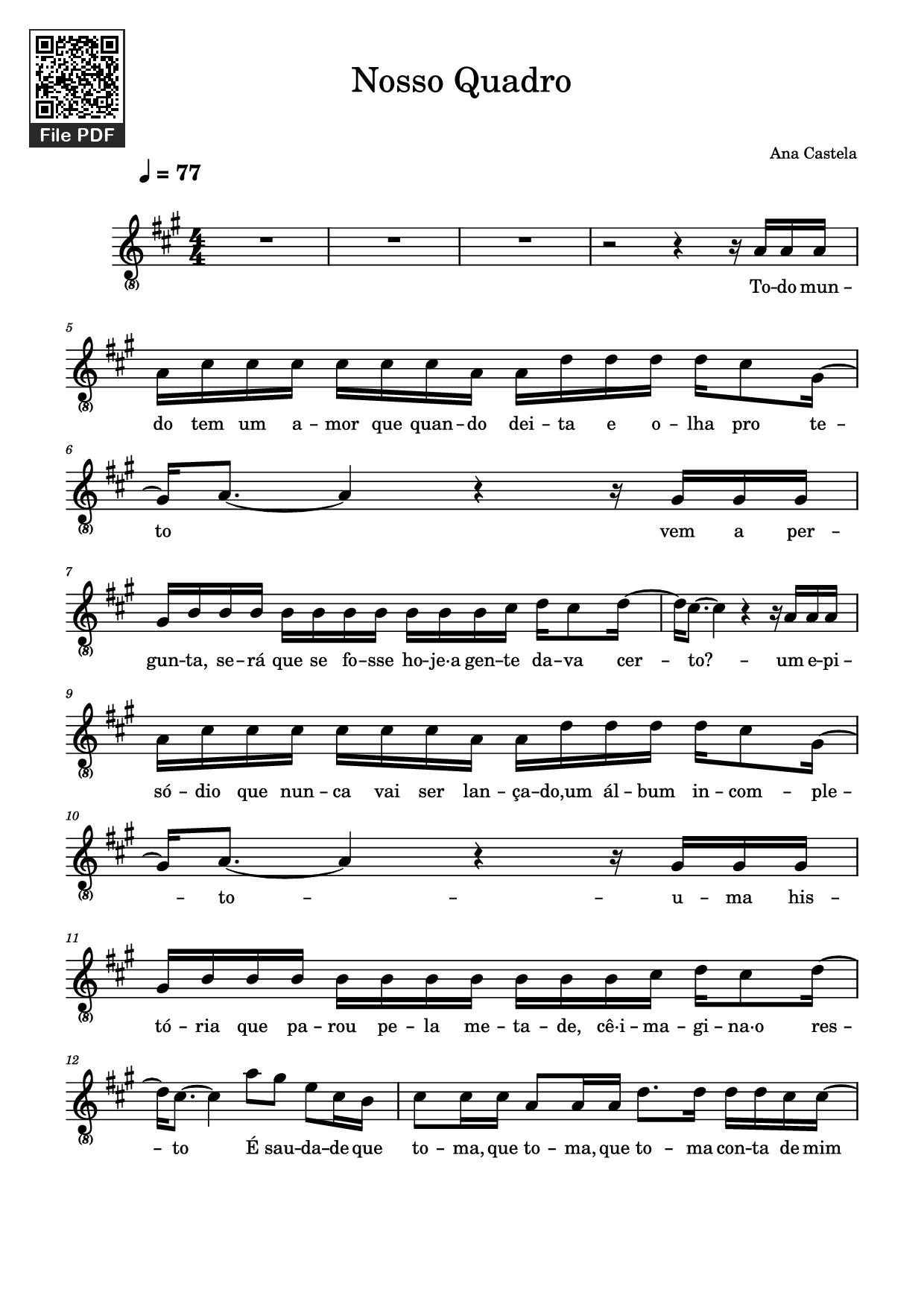 Page 1 of Sheet music PDF Piano Nosso Quadro Piano - Ana Castela