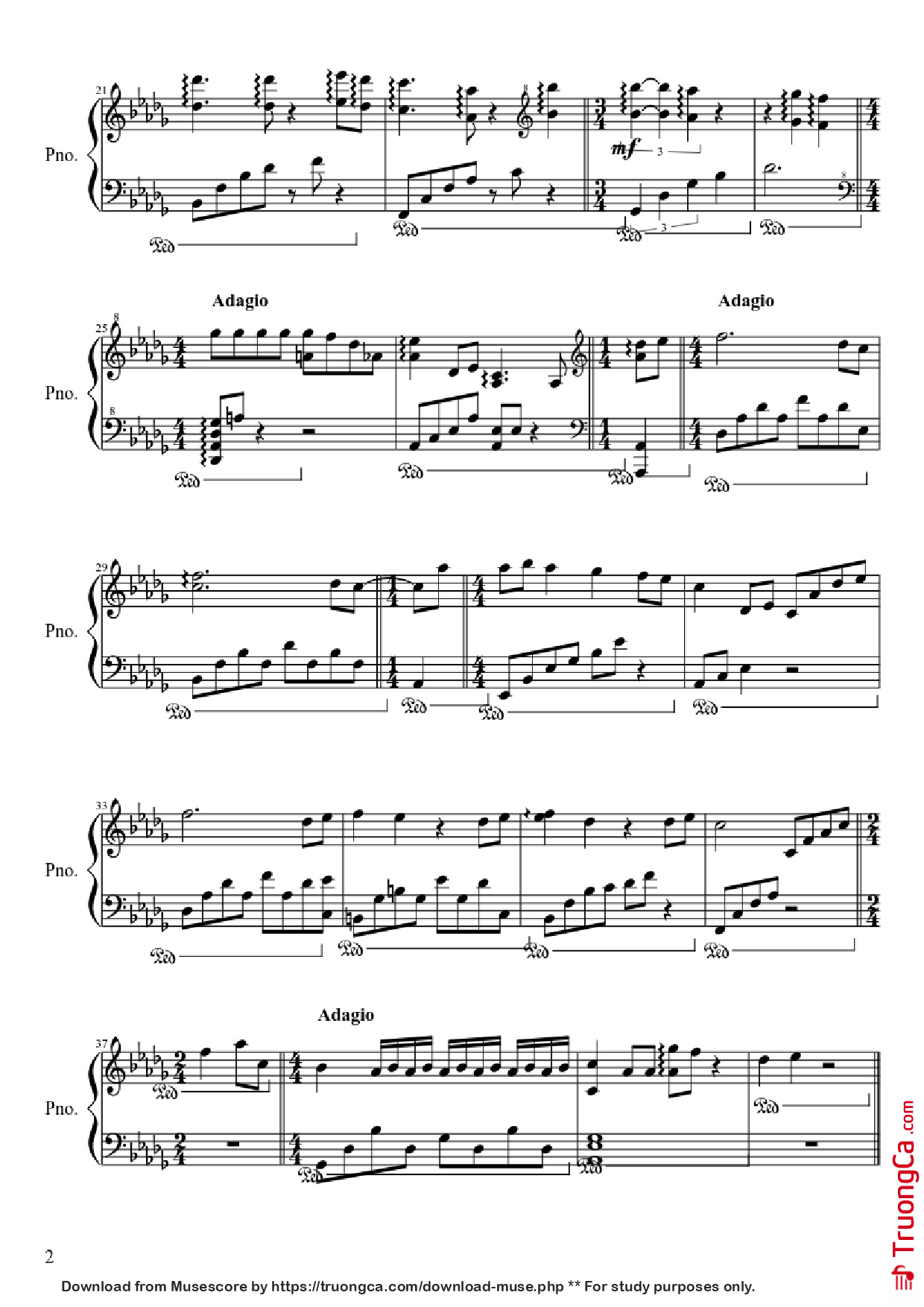 Page 2 of Sheet music PDF Piano To The Moon-For River (Johnny
