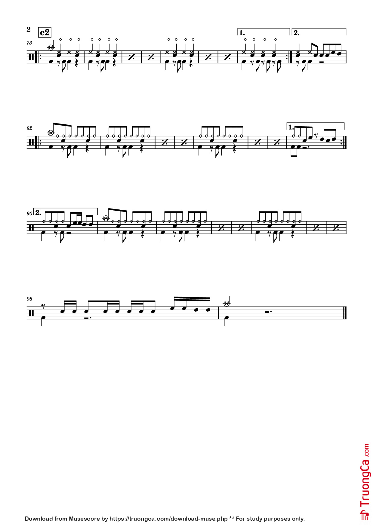 Page 2 of Sheet music PDF 不再犹豫（五级） - 六连音体验中心