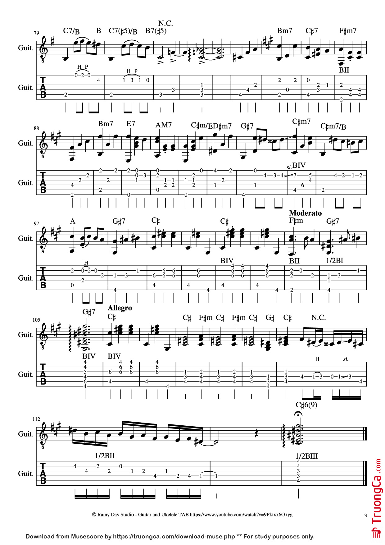 Page 3 of Sheet music PDF Guitar Tab The Merry-Go-Around of Life (Howl