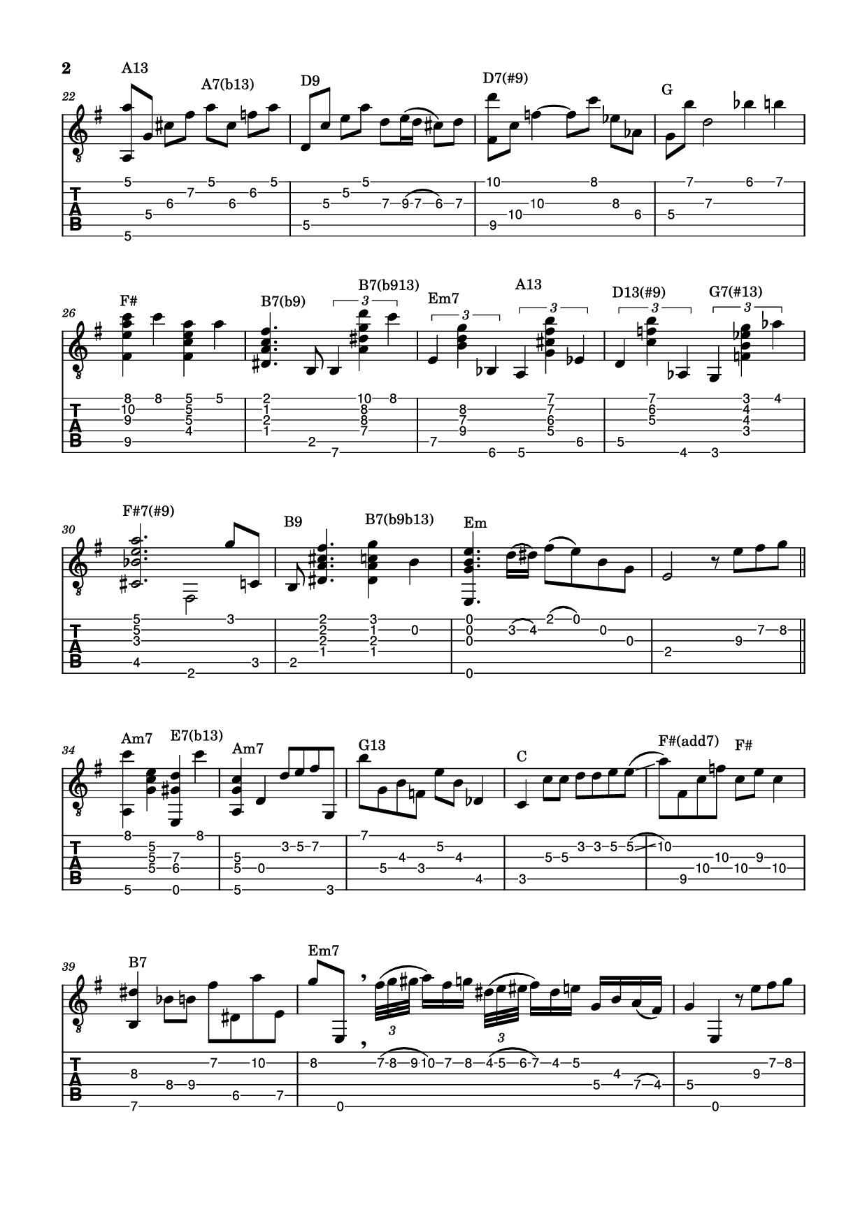 Page 2 of Sheet music PDF Guitar Tab Autumn Leaves Guitar TAB - Joe Pass