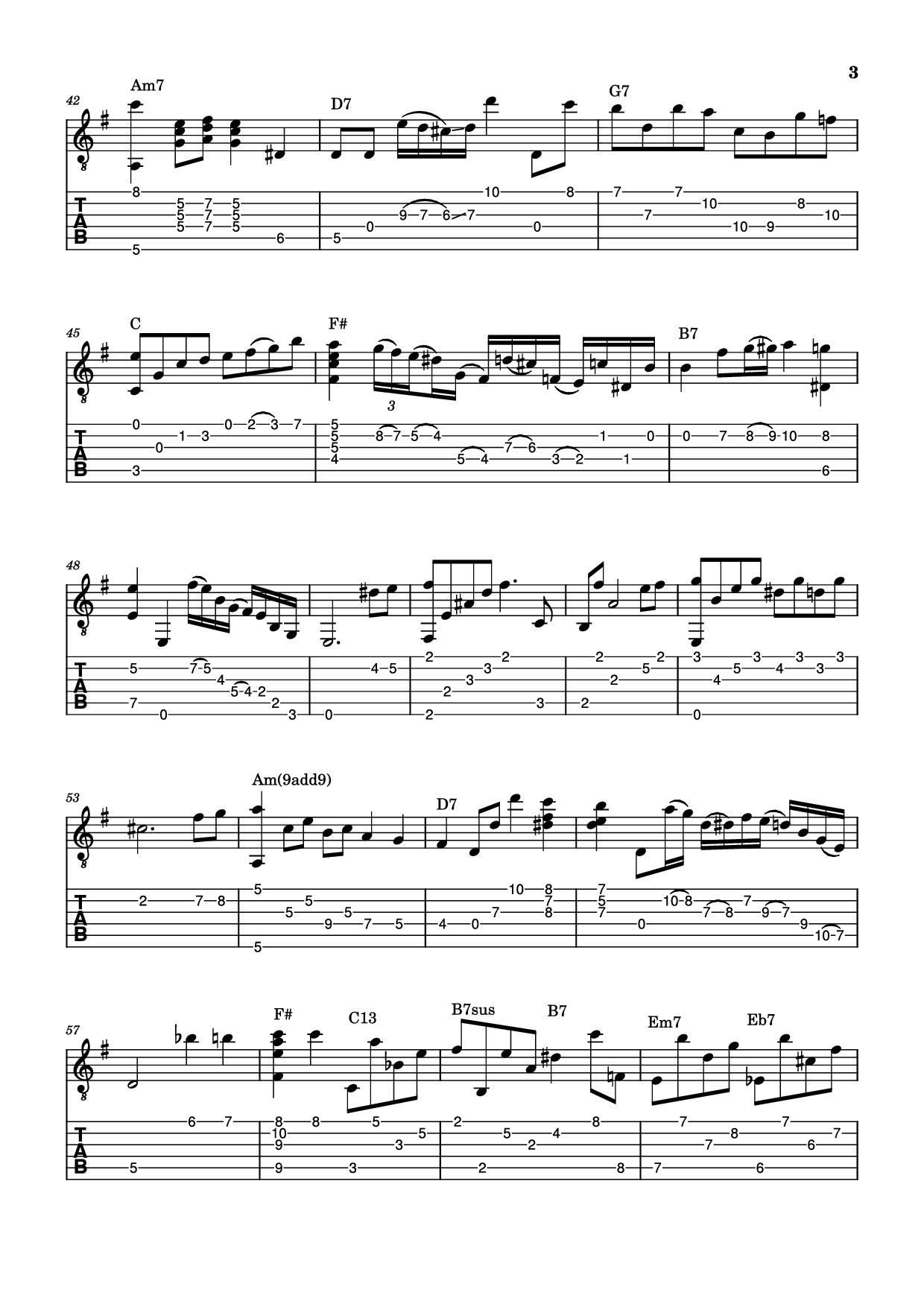 Page 3 of Sheet music PDF Guitar Tab Autumn Leaves Guitar TAB - Joe Pass