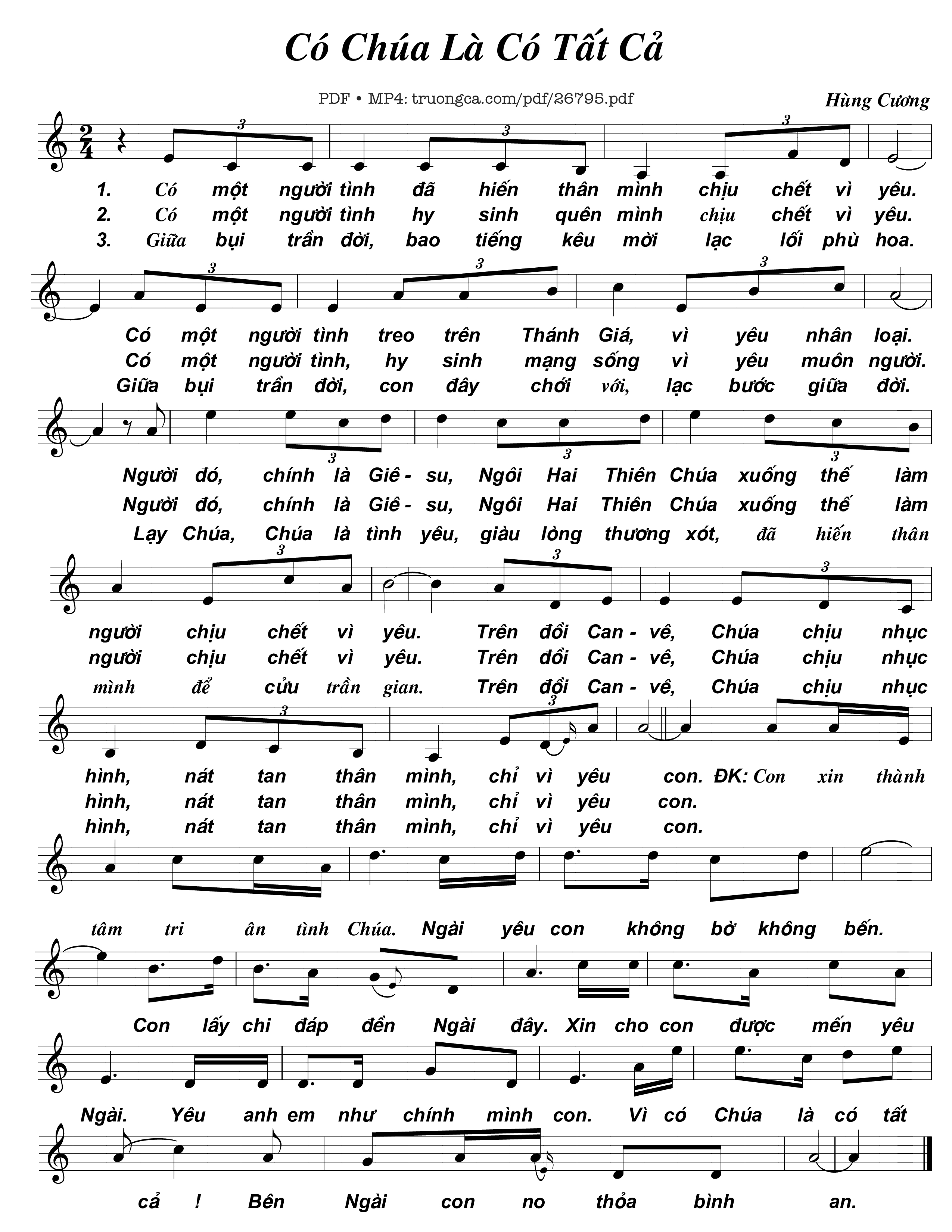 Sheet PDF of Có Chúa Là Có Tất Cả