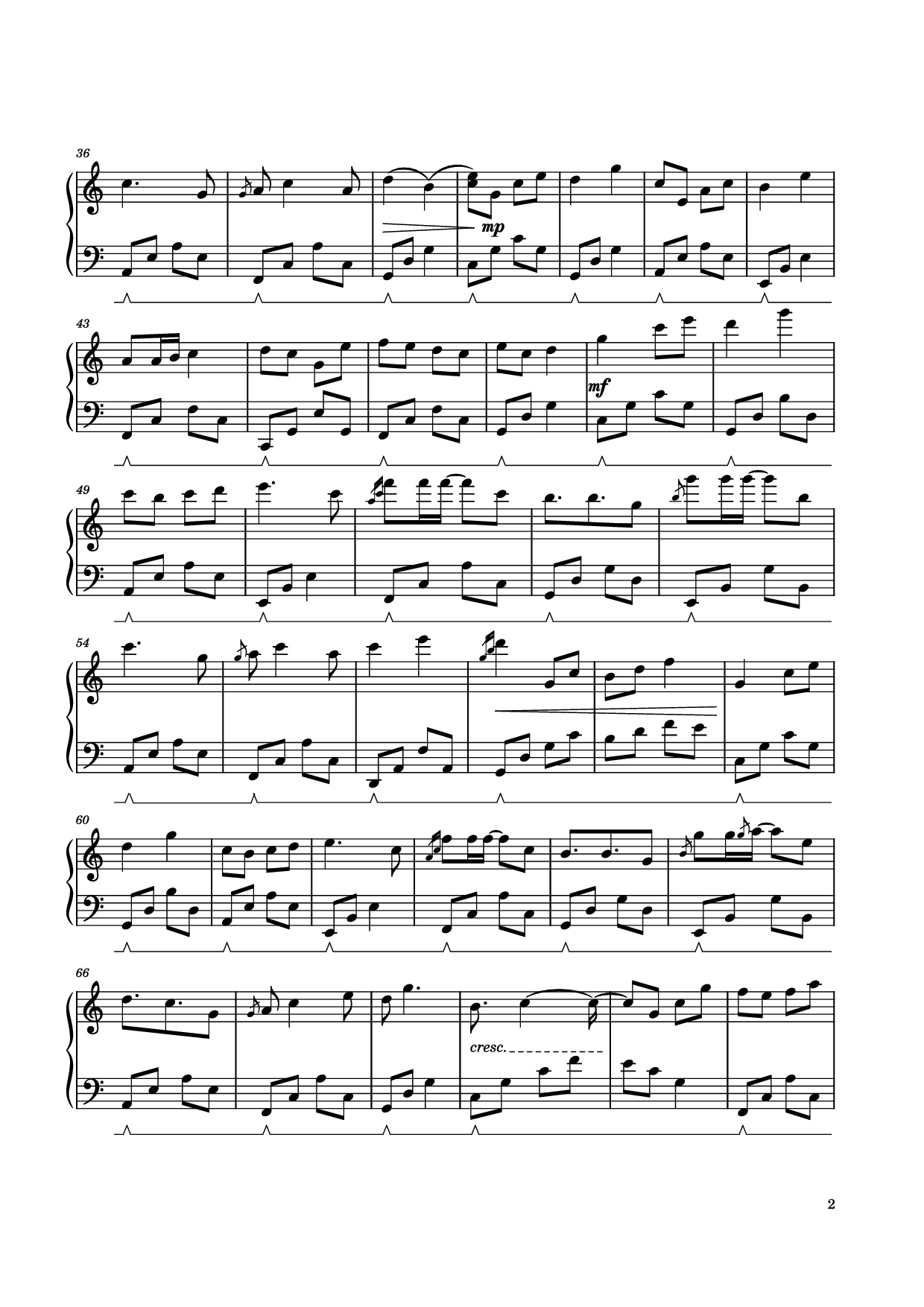Page 2 of Sheet music PDF Công chúa bong bóng Piano - Nguyễn Hoàng Linh