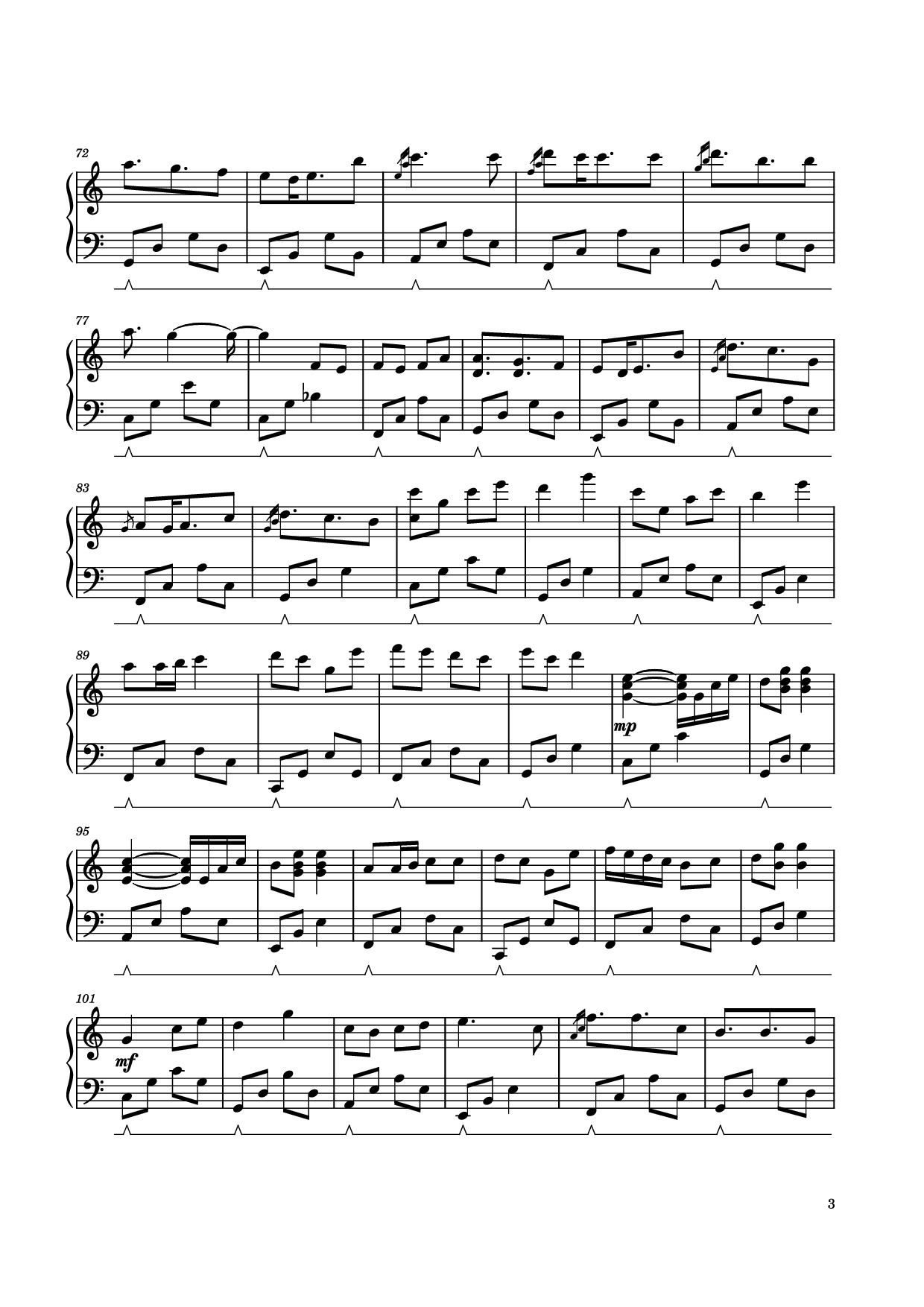 Page 3 of Sheet music PDF Công chúa bong bóng Piano - Nguyễn Hoàng Linh