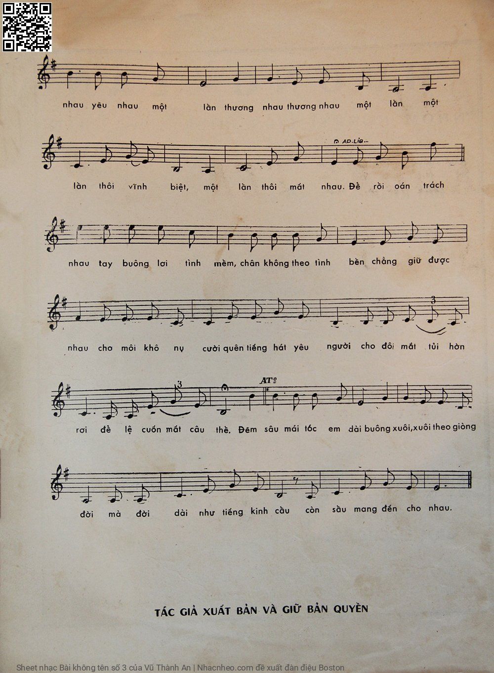 Page 3 of Sheet music PDF Bài không tên số 3 - Vũ Thành An