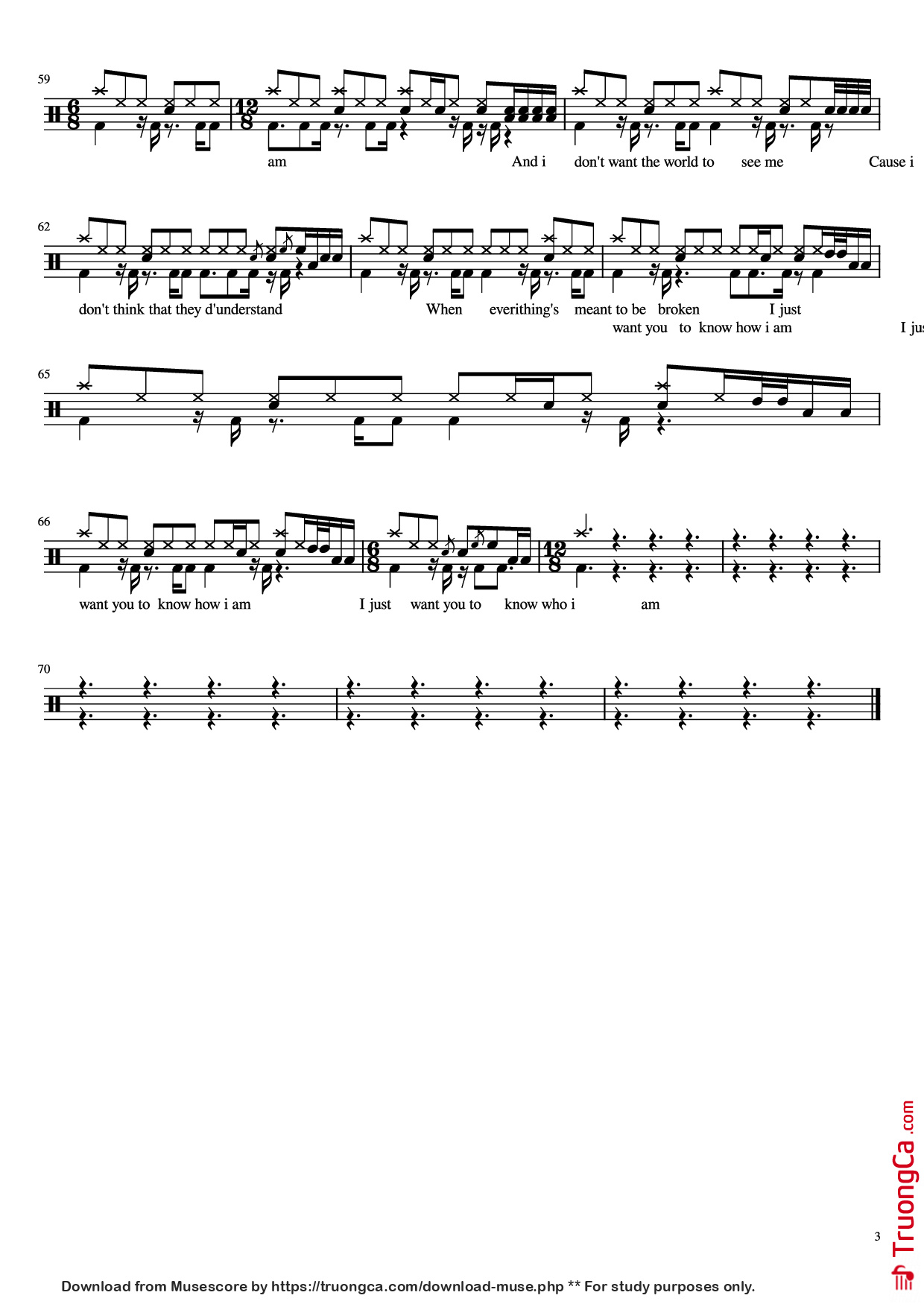 Page 3 of Sheet music PDF IRIS - THE GOO GOO DOLLS