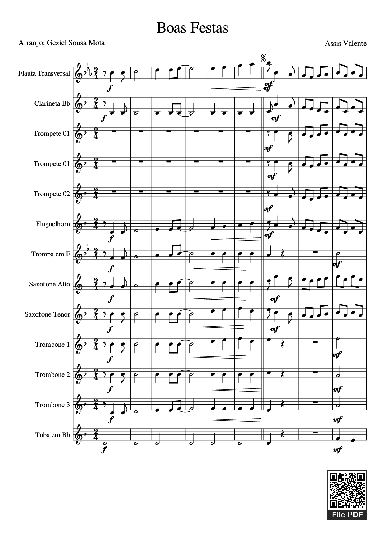 Page 1 of Sheet music PDF Boas Festas - Assis Valente