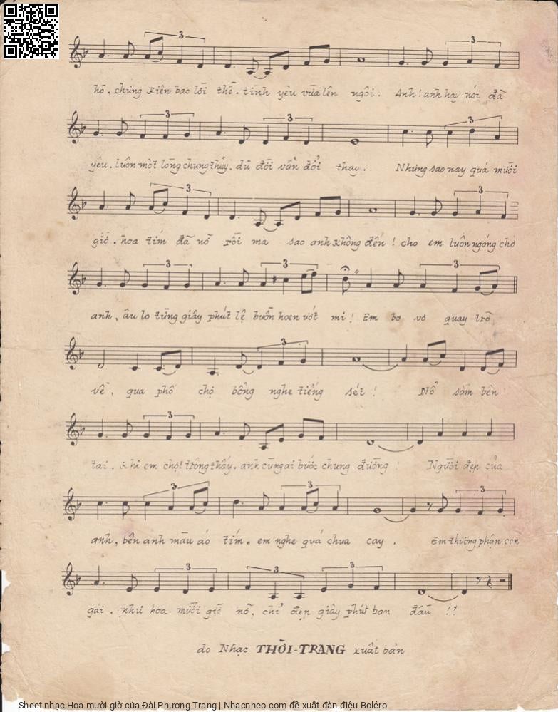 Page 3 of Sheet music PDF Hoa mười giờ - Đài Phương Trang
