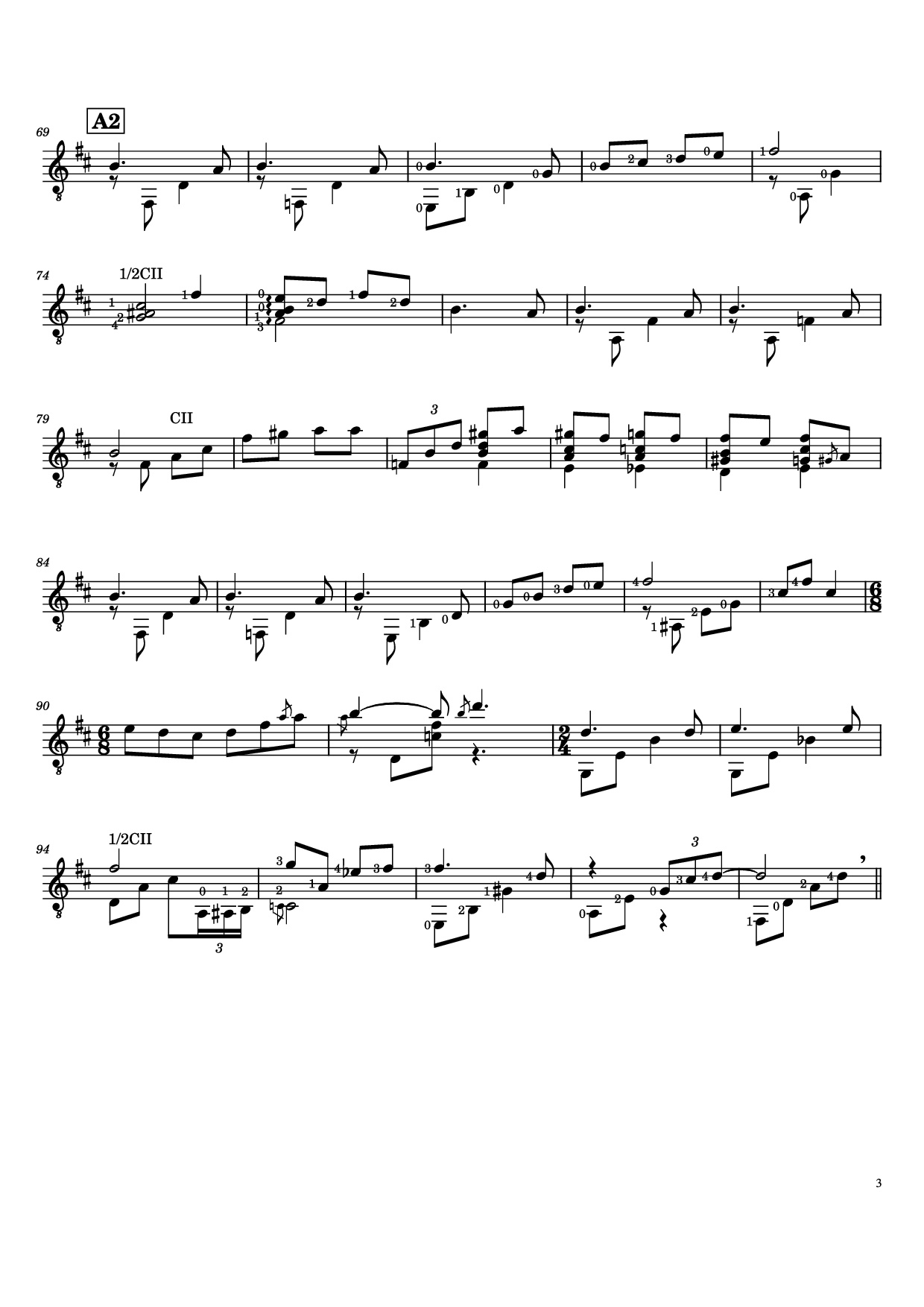 Page 3 of Sheet music PDF Guitar Tab Brasiliana Guitar TAB - Baden Powell