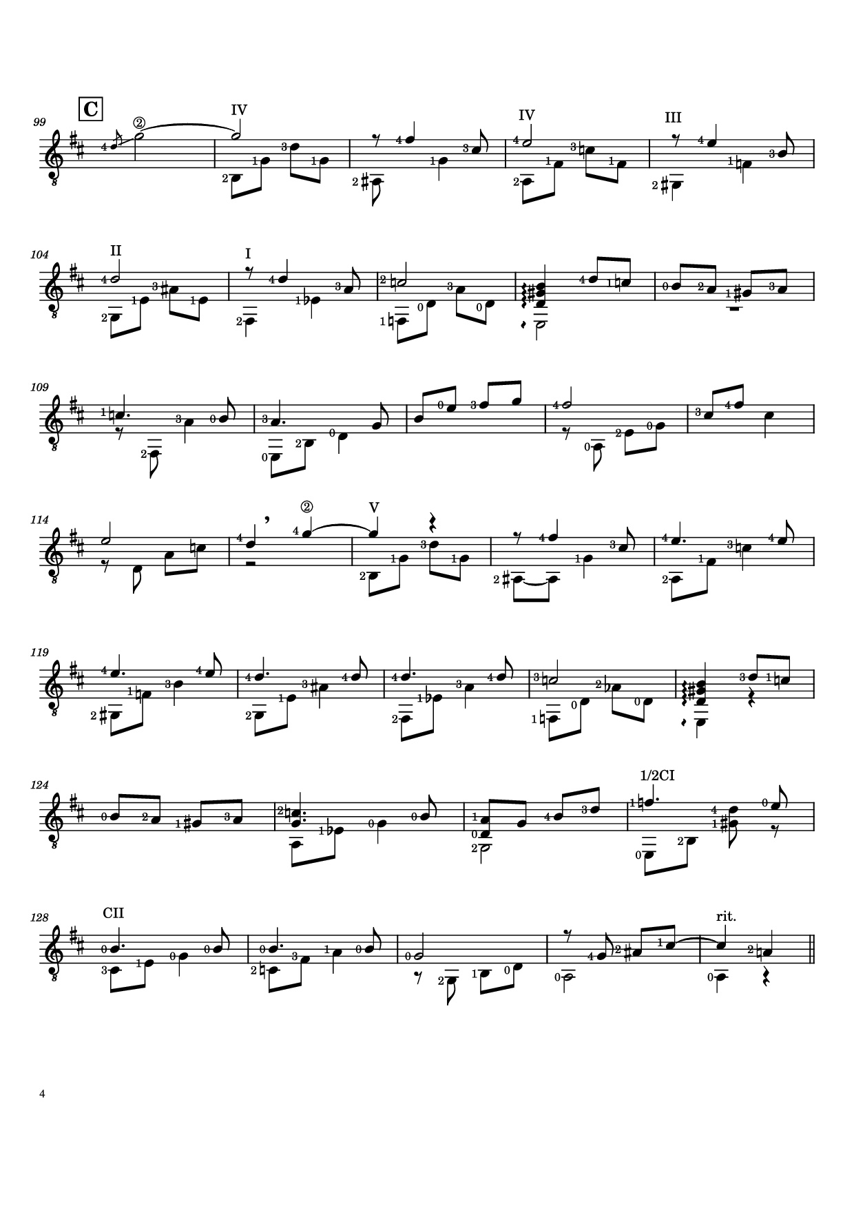 Page 4 of Sheet music PDF Guitar Tab Brasiliana Guitar TAB - Baden Powell