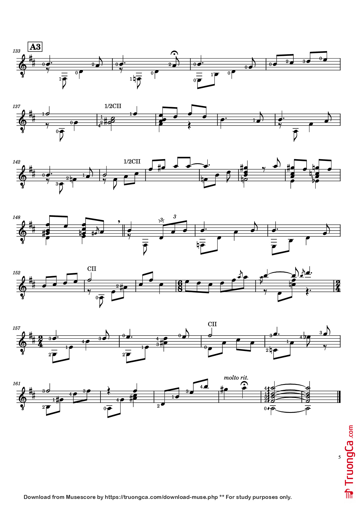 Page 5 of Sheet music PDF Guitar Tab Brasiliana Guitar TAB - Baden Powell