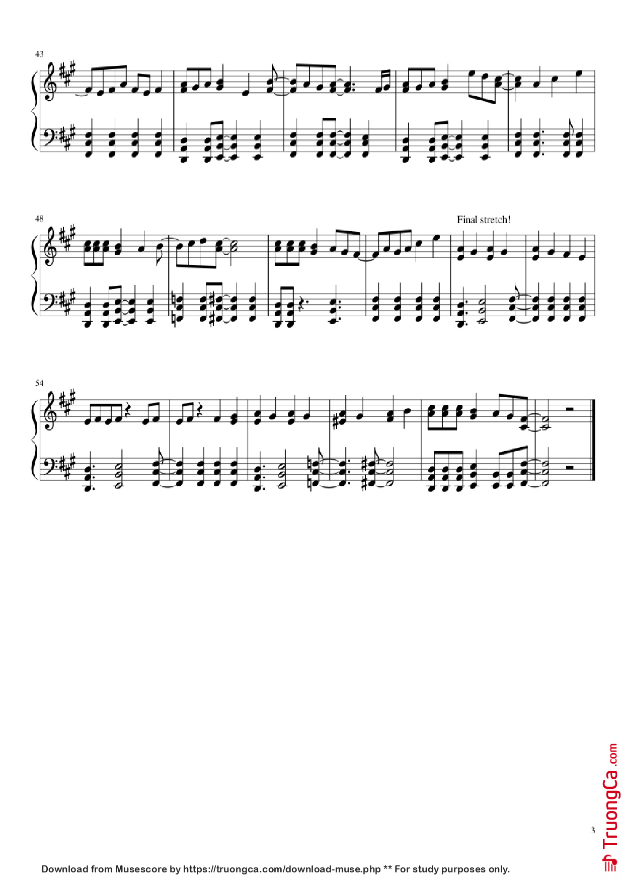 Page 3 of Sheet music PDF Piano Hikaru Nara Piano - Original Composer: Goose House Arr: DA830