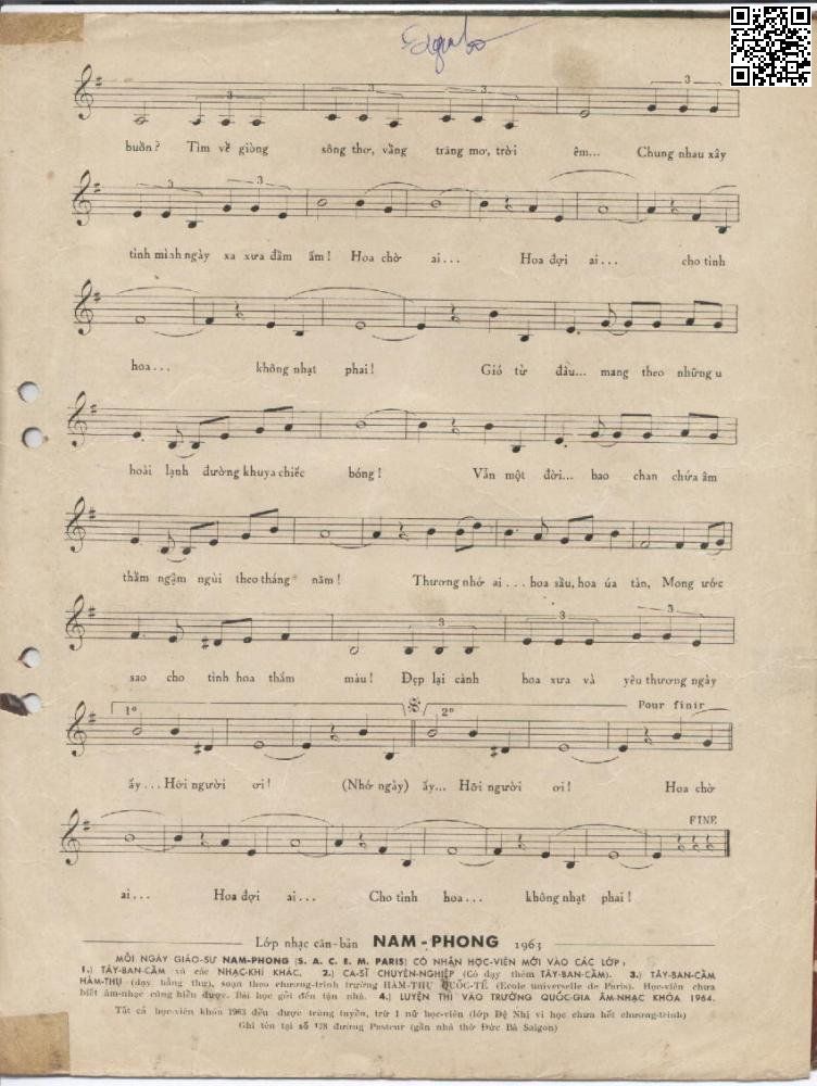 Page 3 of Sheet music PDF Hoa nhớ thương ai - Nguyễn Hữu Thiết