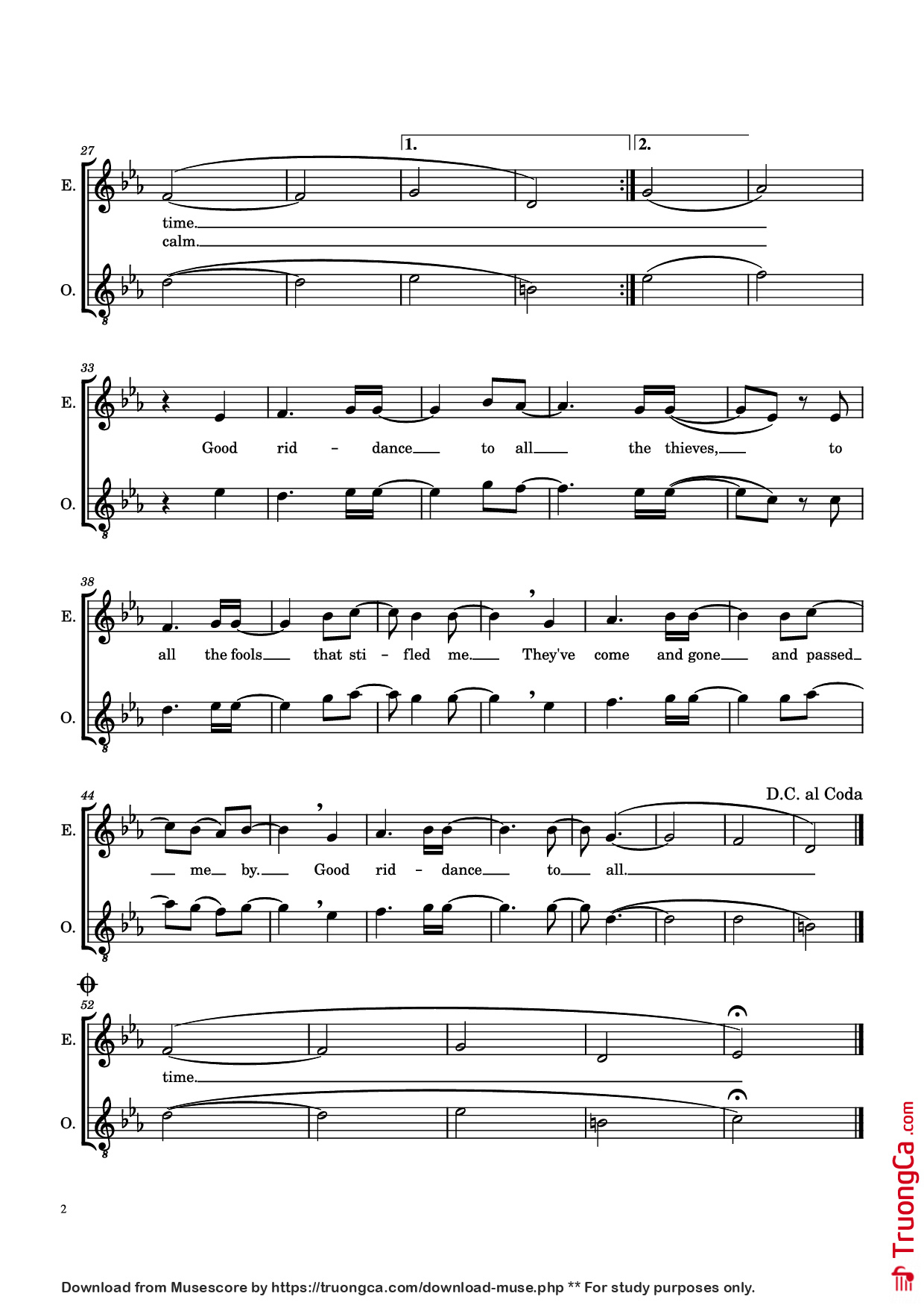 Page 2 of Sheet music PDF Good Riddance - Darren Korb