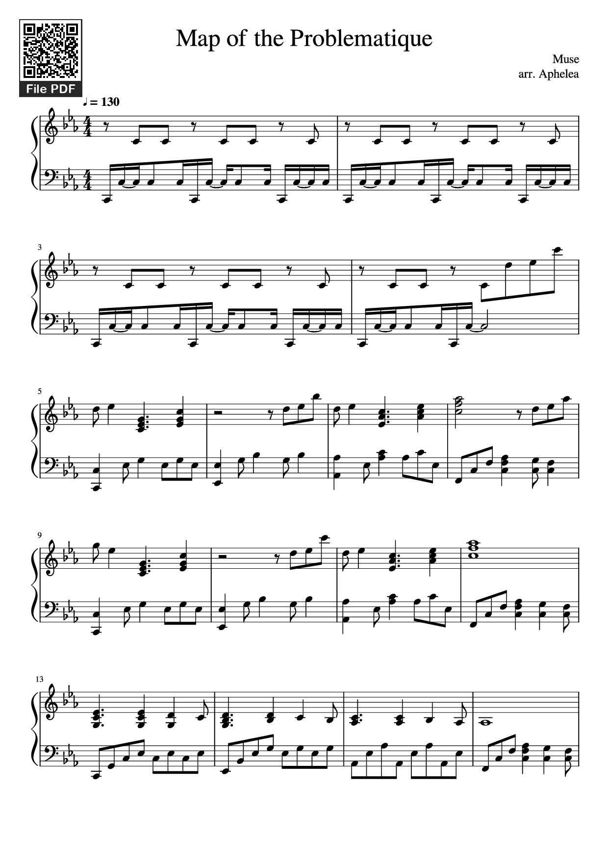 Sheet PDF of Map of the Problematique Piano